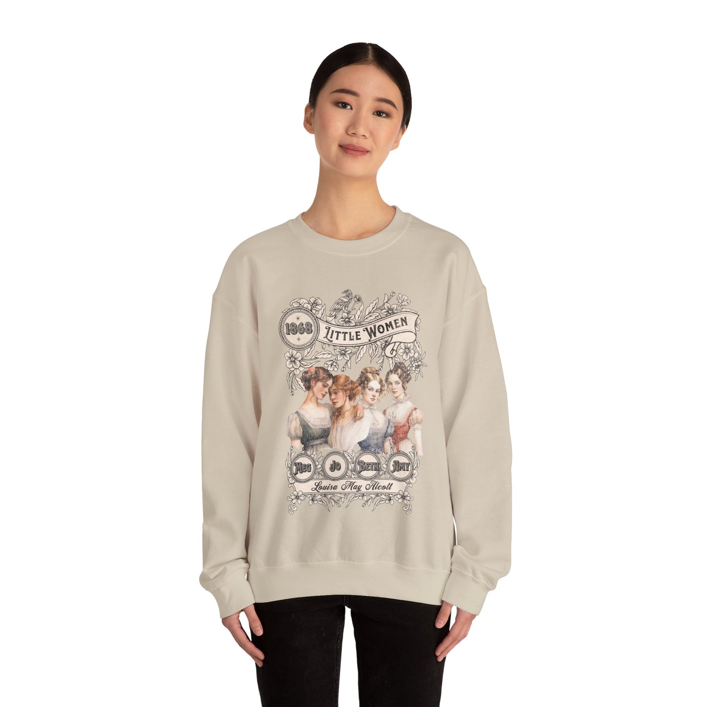 Little Women Sweatshirt, Louisa May Alcott Historical Romance Sweater, Bookish Literary Fan Art Gift, Gift for Her, Bookclub Crewneck Shirt Sweatshirt Printify