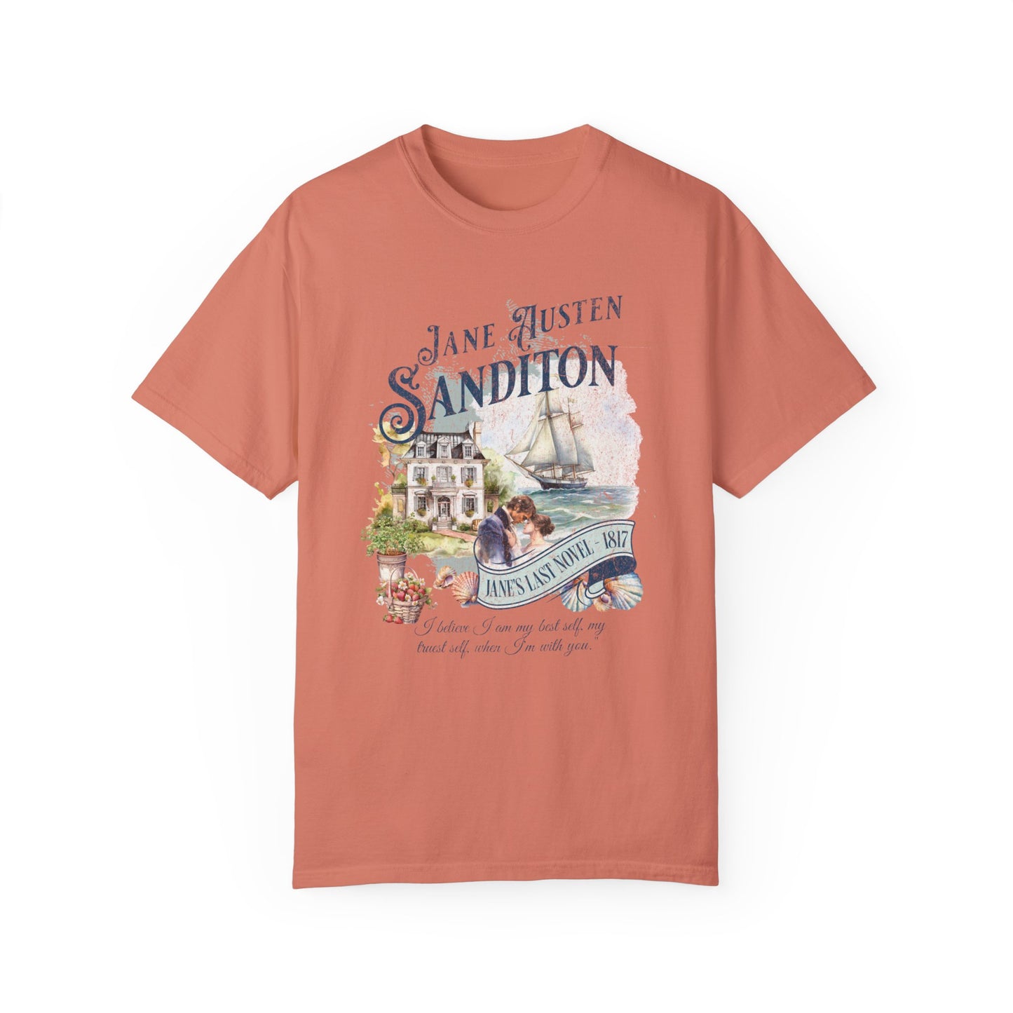 Sanditon Jane Austen Fan T-Shirt Historical Romance Reader Gift T-Shirt Printify Terracotta S
