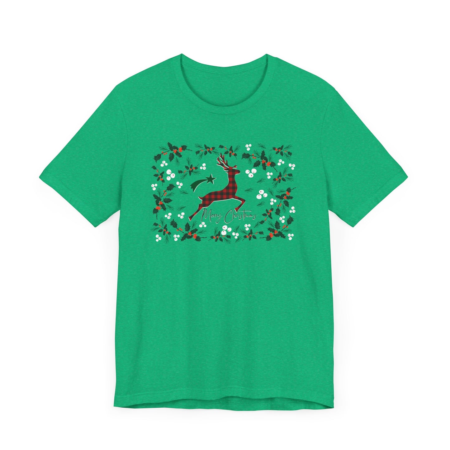 Merry Christmas Plaid Reindeer Shirt, Country Reindeer Shirt, Christmas Family Shirt, Christmas Shirt, Merry Christmas Shirt, Christmas Gift T-Shirt Printify
