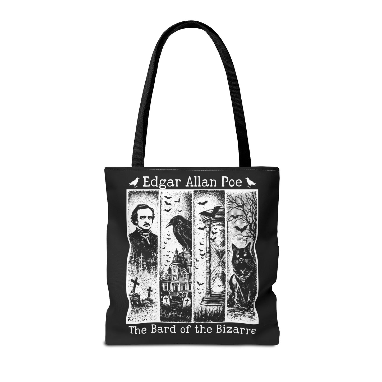 Edgar Allan Poe Tote Bag Gothic Literary Gift for Book Lover Dark Academia Macabre Accessory Halloween Tote Fall School Bag for Poetember Bags Printify