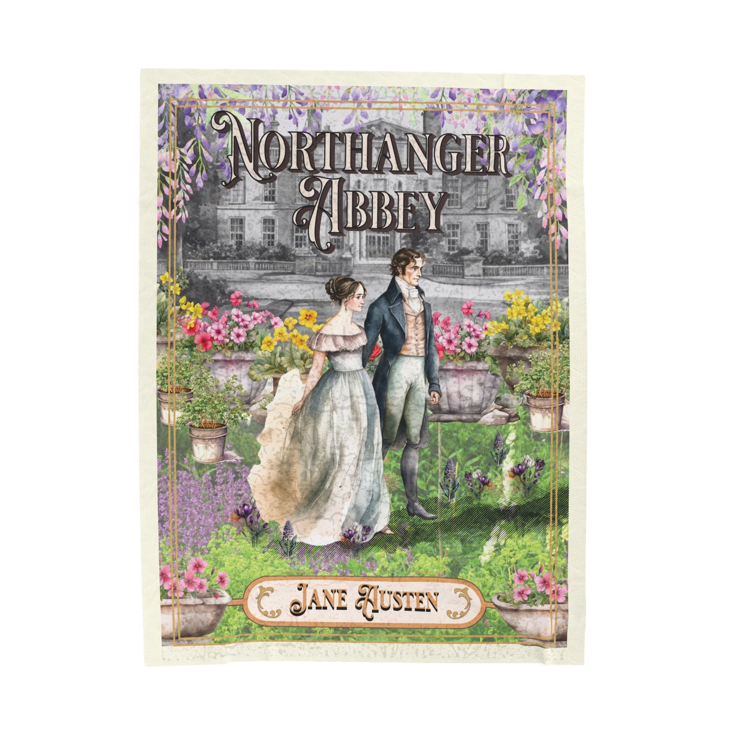 Jane Austen Plush Throw Blanket, Northanger Abbey Historical Romance Gift, Bookish Literary Jane Austen Fan Art Gift, Gift for Her, Bookclub All Over Prints Printify 60" × 80"