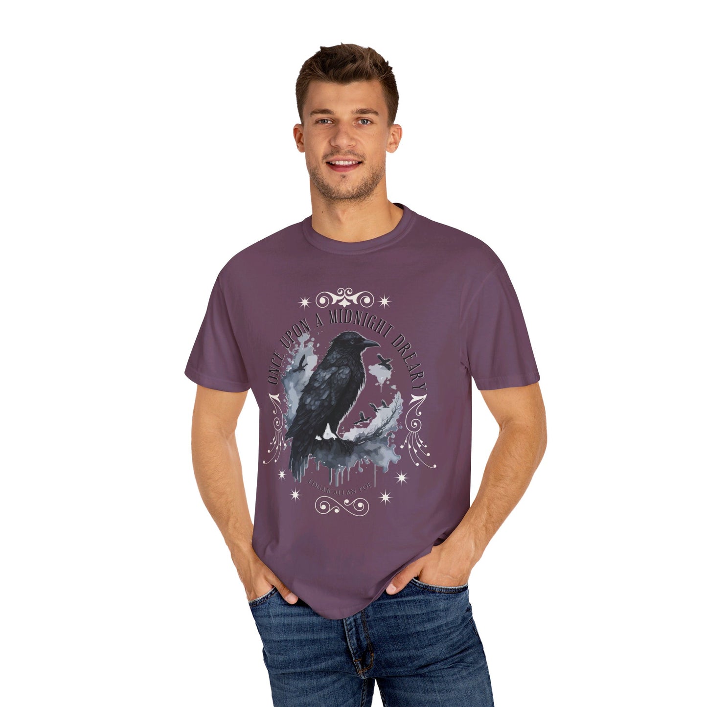 Edgar Allan Poe Shirt, The Raven Nevermore Poet, Poetry Lover Tee, Book, Reading Lover Shirt, Gothic, Light Academia Gifts, Comfort Colours T-Shirt Printify