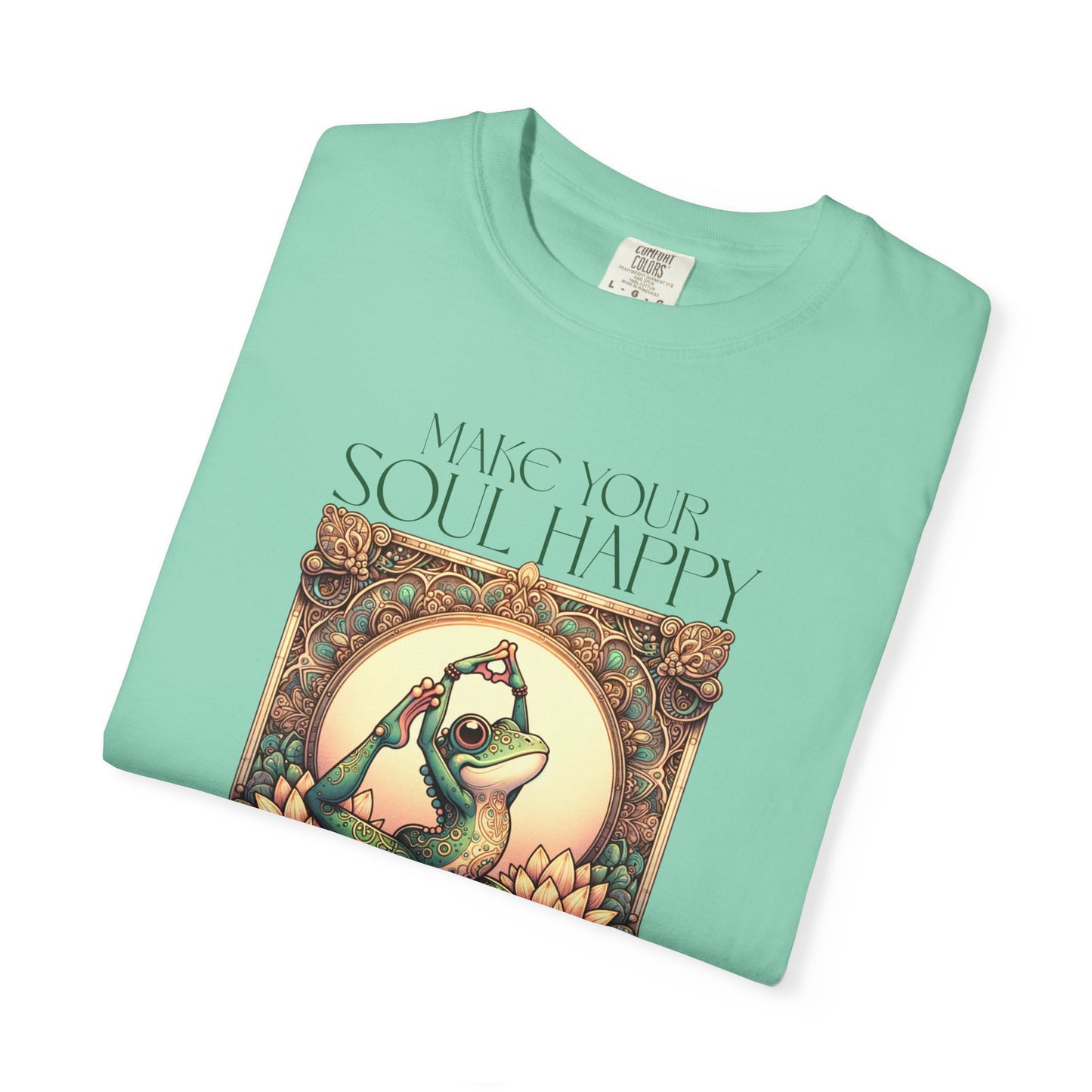 Green Yoga Frog Make Your Soul Happy Unisex T-Shirt, Casual Wear, Highlander Fan Gift,