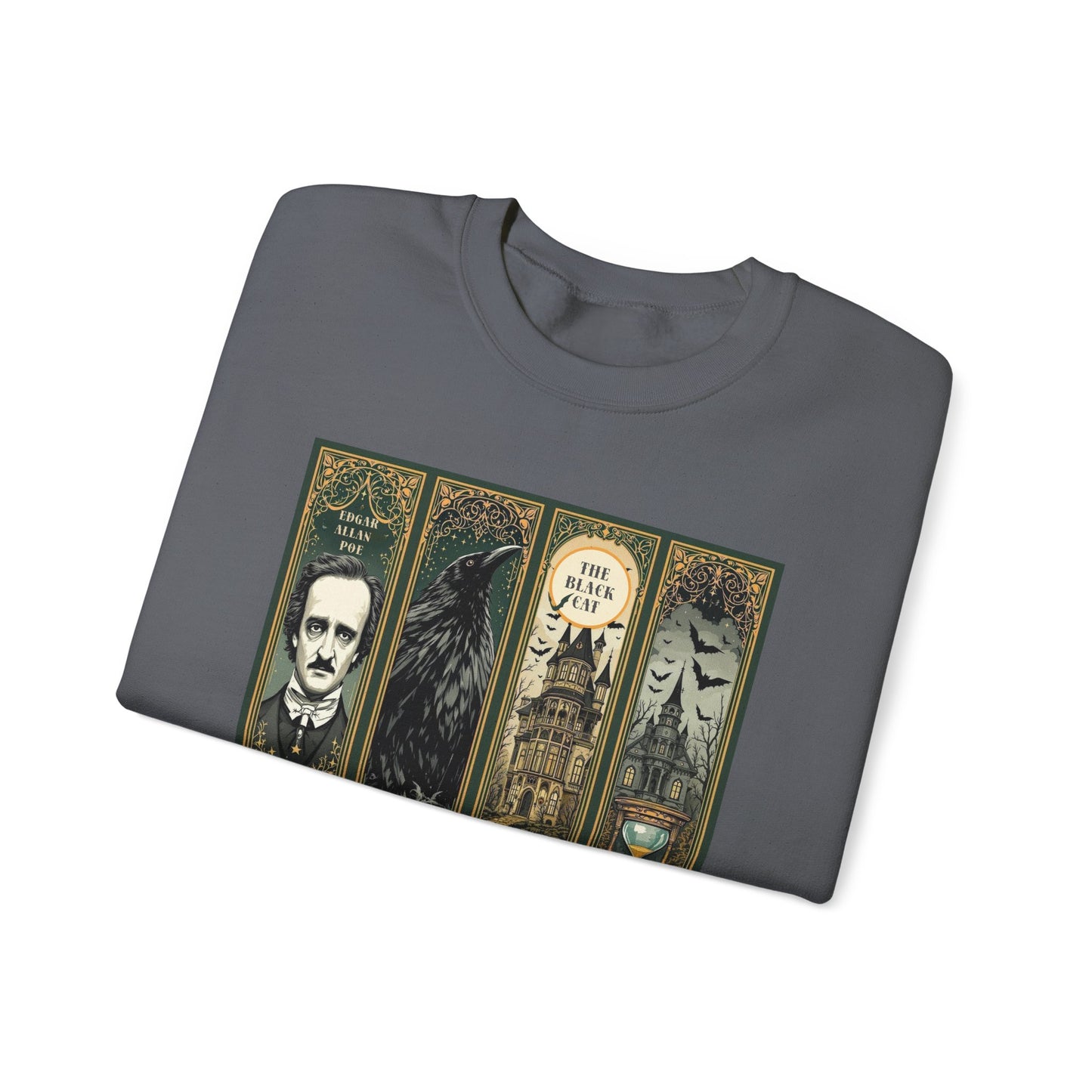 Edgar Allan Poe Sweatshirt The Raven Nevermore Gothic Horror Sweater Dark Academia Macabre Halloween Gift for Book Lovers Birthday Christmas