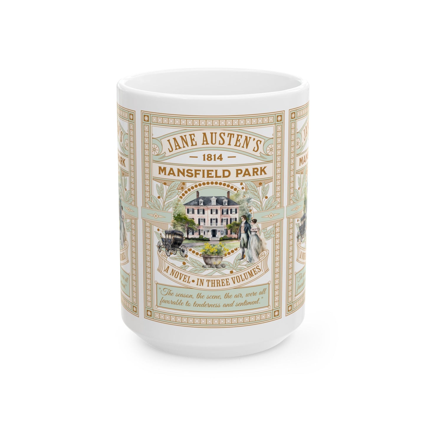 Jane Austen Coffee Mug Mansfield Park Historical Romance Reader Gift Bookish Literary Light Academia Gift for Her Bookclub Gift For Her BFF Mug Printify 15oz