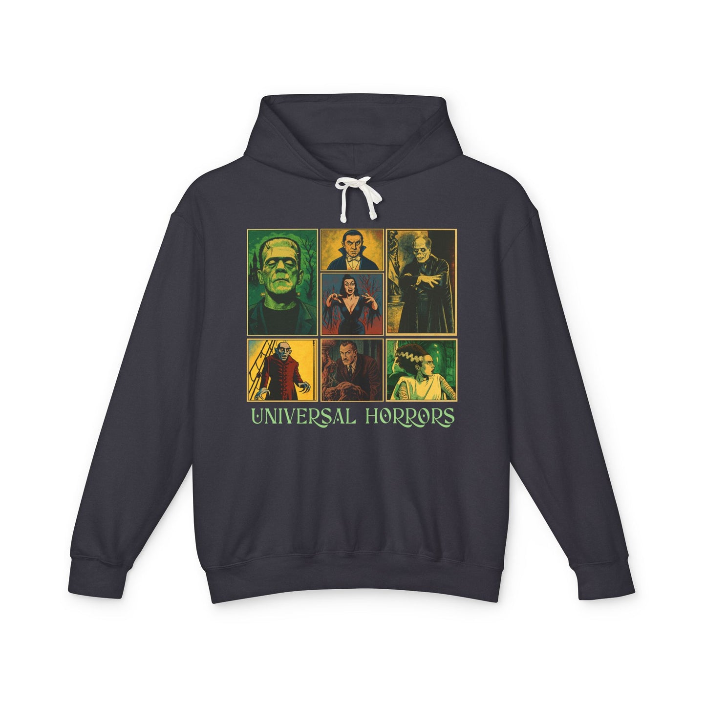 Universal Horrors Unisex Hooded Sweatshirt - Spooky Apparel for Halloween, Horror Fans, Movie Lovers, Cozy Wear, Gift Hoodie Printify S Black