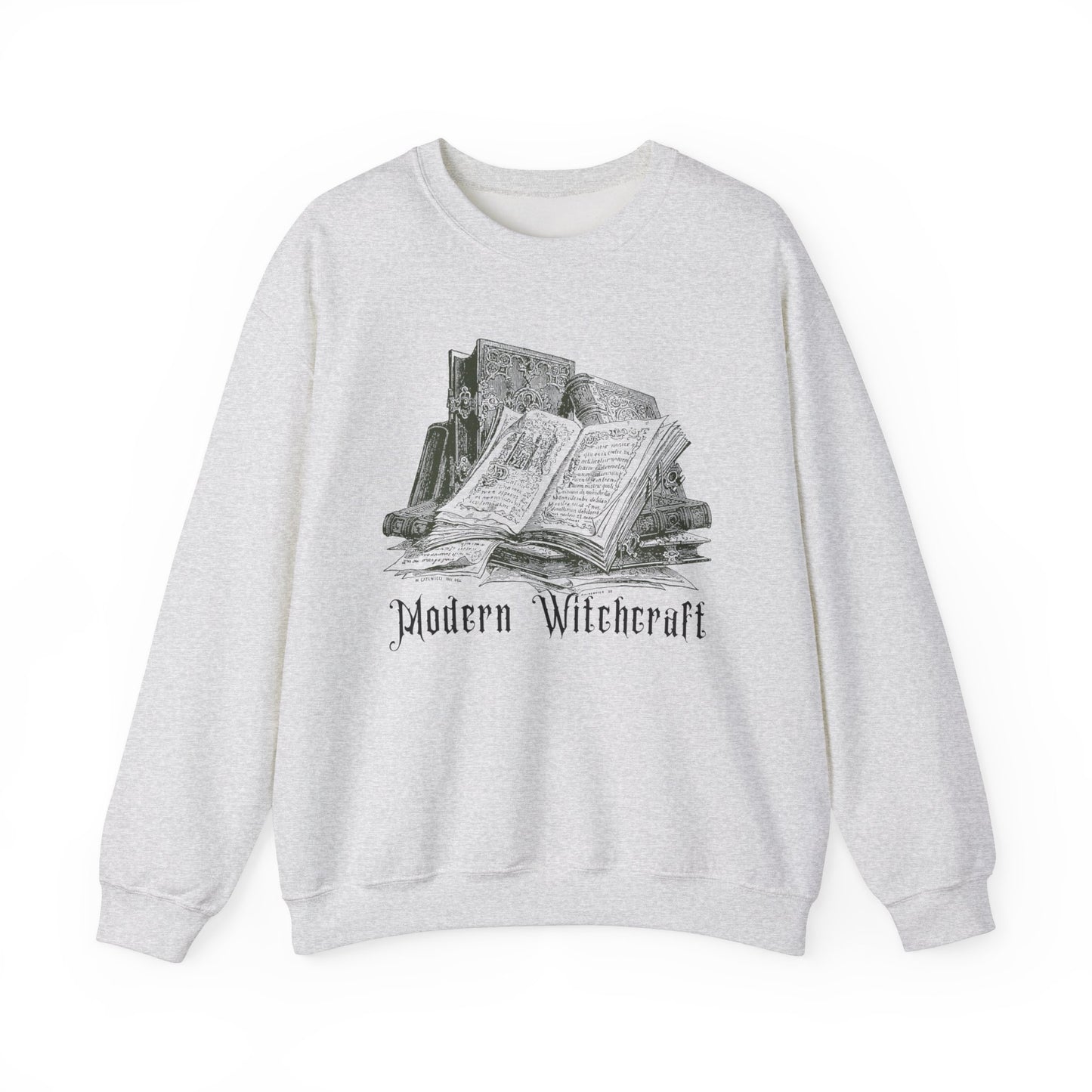 Halloween Vintage Witches Spell Books Sweatshirt, Spooky Season Sweater, Trick or Treating Shirt, Halloween Goth, Dark Academia Sweatshirt Sweatshirt Printify S Ash