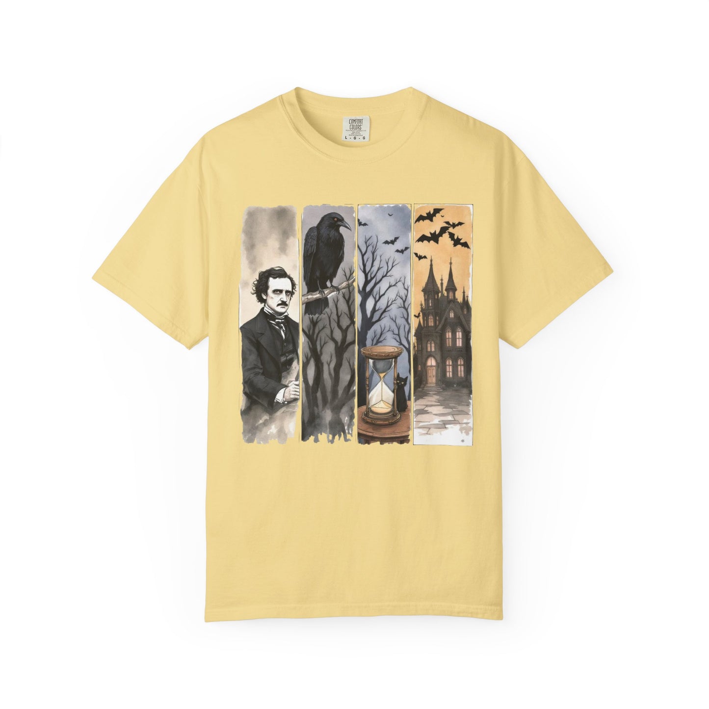 Edgar Allan Poe T-Shirt Gothic Graphic Tee The Raven Nevermore Quote Horror Literature Shirt Dark Academia Aesthetic Halloween Party Gift T-Shirt Printify Butter S