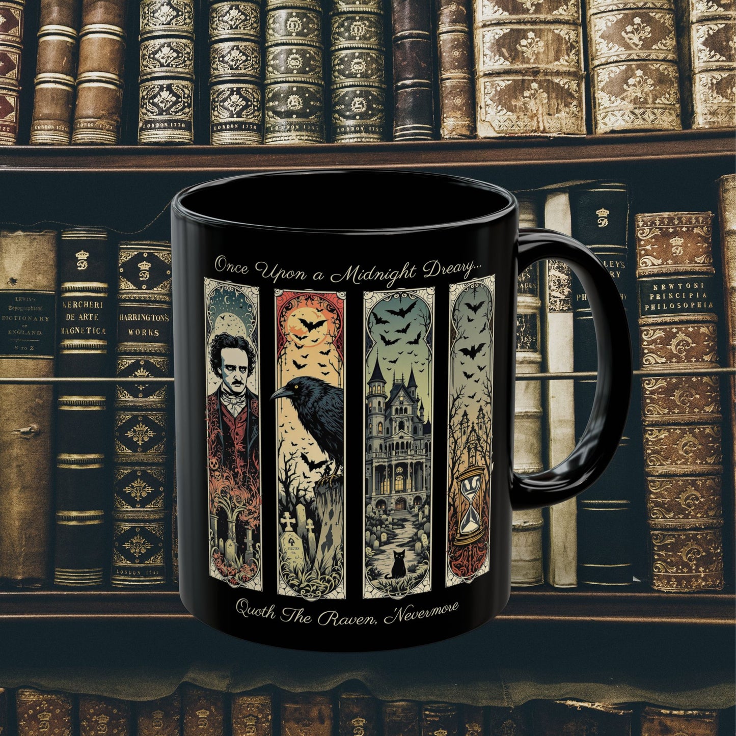 Edgar Allan Poe Mug Gothic Literary Gift For Book Lover Dark Academia Macabre Fall Coffee Cup Halloween Poetember Party Gift For Bookclub Mug Printify