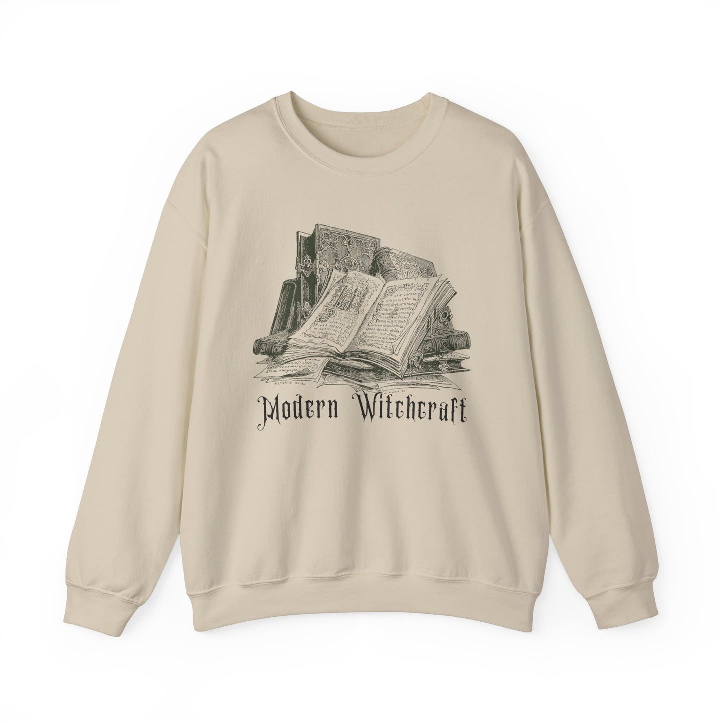 Halloween Vintage Witches Spell Books Sweatshirt, Spooky Season Sweater, Trick or Treating Shirt, Halloween Goth, Dark Academia Sweatshirt Sweatshirt Printify S Sand