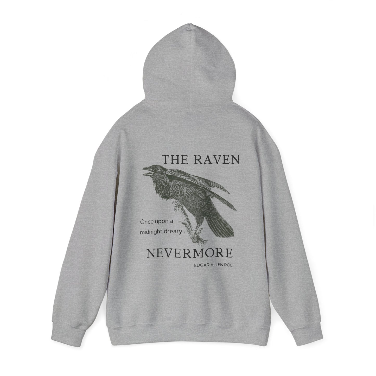 Halloween Vintage The Raven Hoodie, Spooky Season Sweater, Trick or Treating Shirt, Halloween Party Top, Edgar Allen Poe, Nevermore, Gothic Hoodie Printify