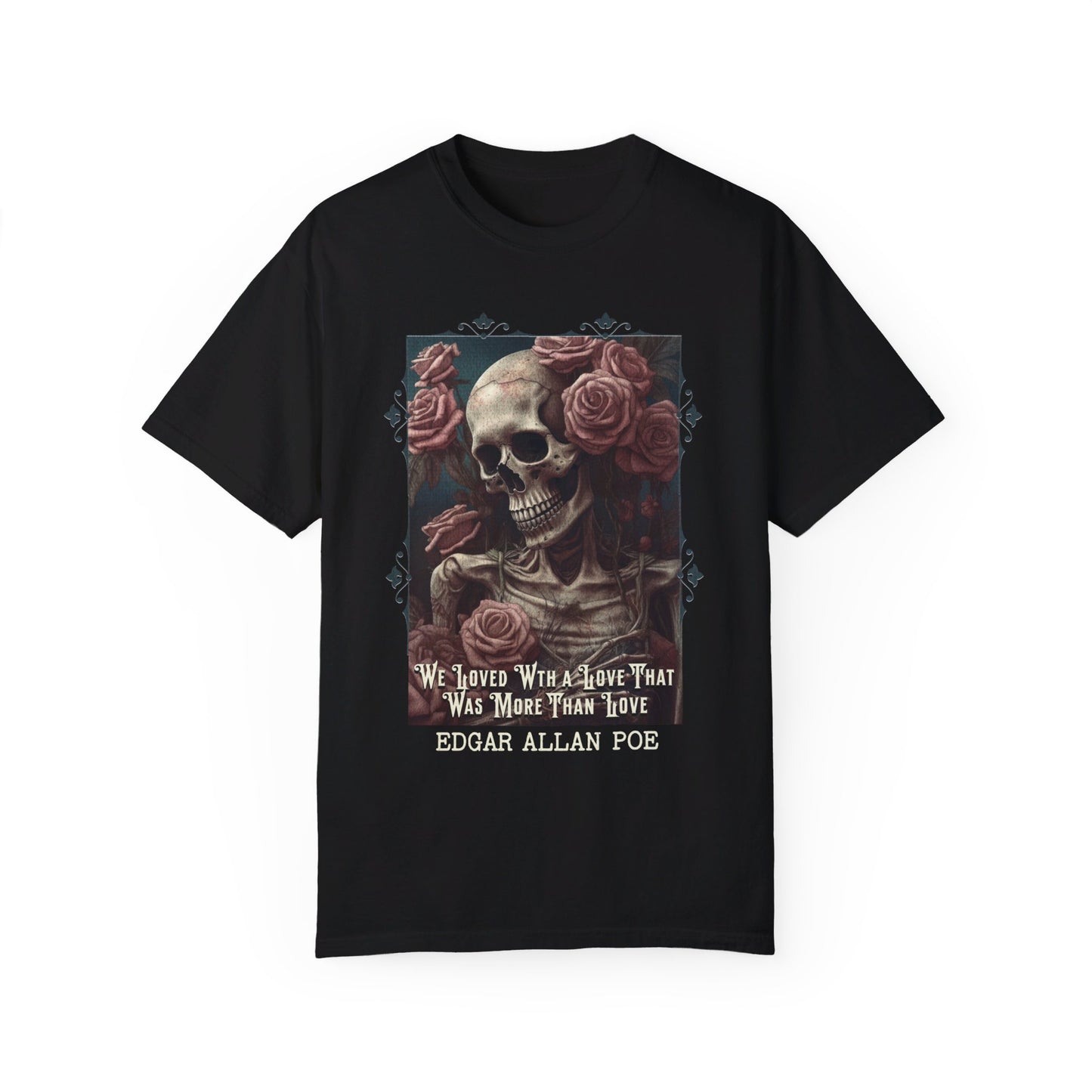 Edgar Allan Poe T-Shirt, Annabel-Lee Novel Vintage Book, Reading Lover Shirt, Halloween, Gothic, Light Academia Gift, Comfort Colours TShirt T-Shirt Printify Black S