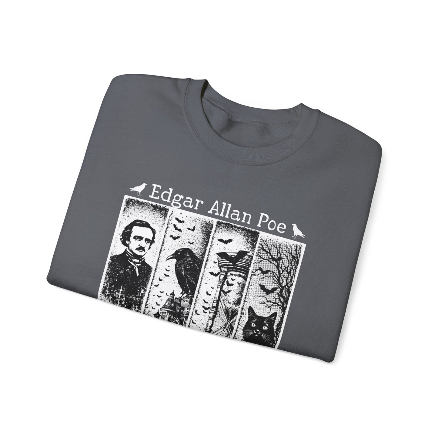 Edgar Allan Poe Sweatshirt The Raven Nevermore Gothic Horror Sweater Dark Academia Macabre Halloween Gift for Book Lovers Birthday Christmas