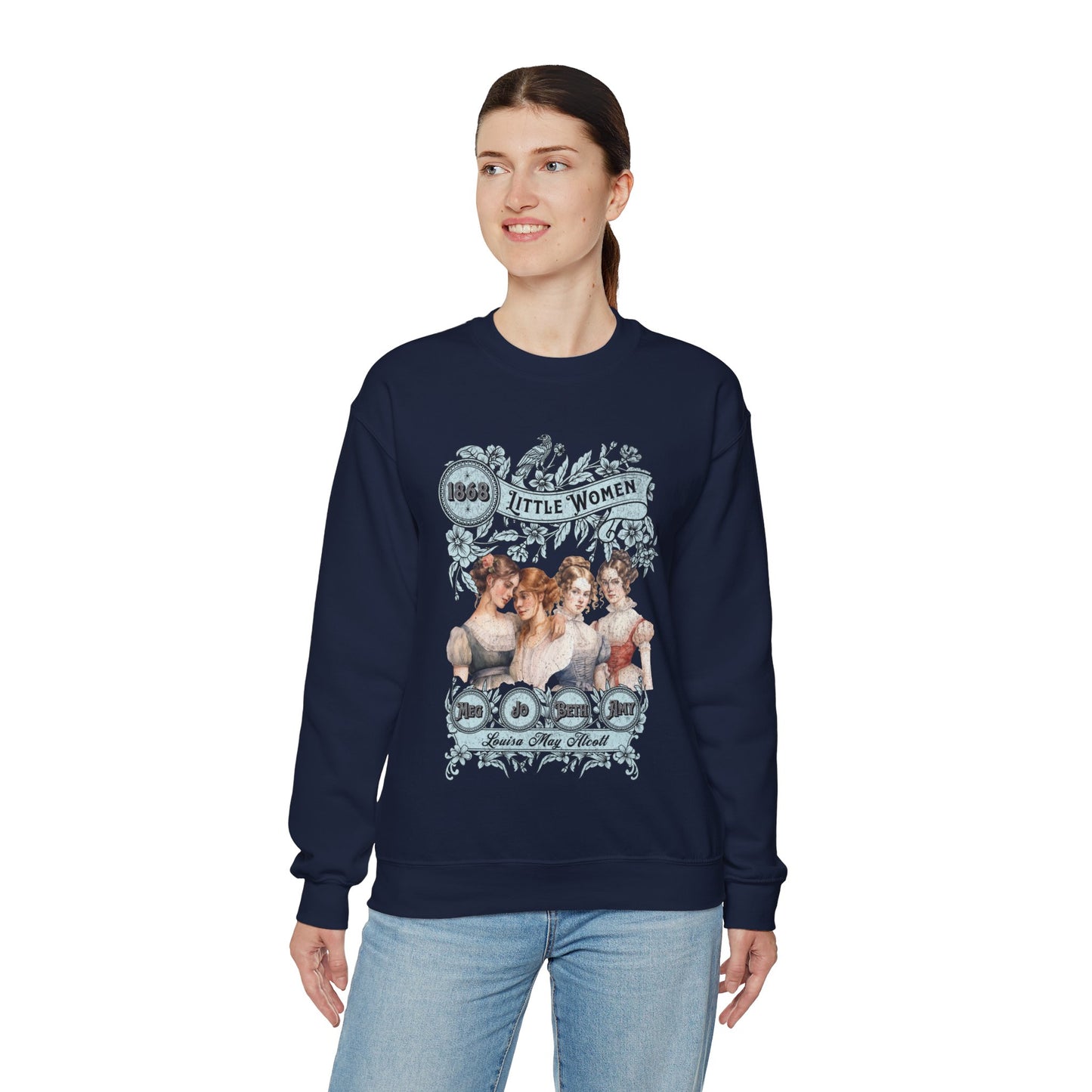 Little Women Sweatshirt, Louisa May Alcott Historical Romance Sweater, Bookish Literary Fan Art Gift, Gift for Her, Bookclub Crewneck Shirt Sweatshirt Printify