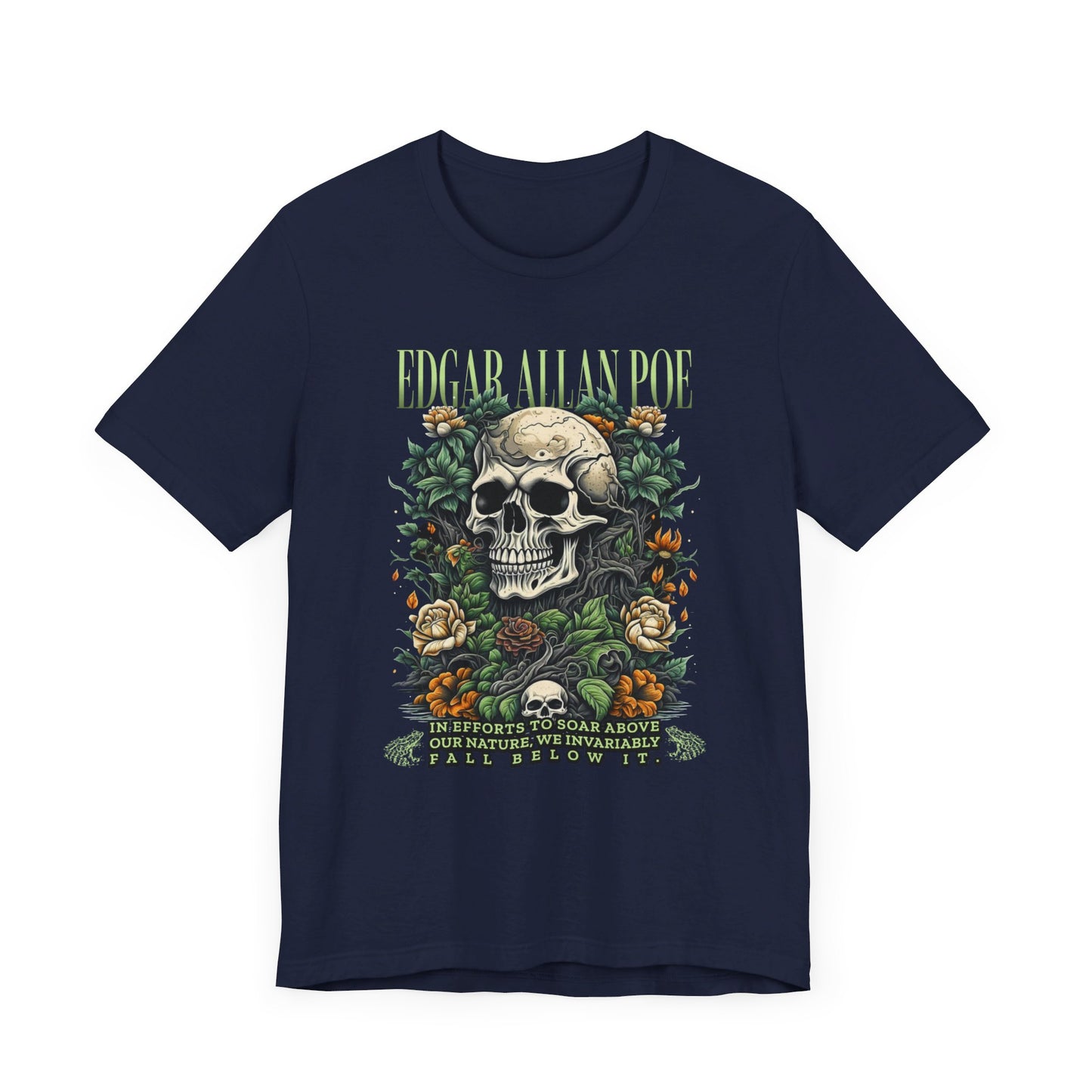 Edgar Allan Poe, Fairycore Night Garden T-Shirt, Book Lover Tee, Haunting Gothic Gift, Light, Dark Academia, Literary Poetry Bookclub Shirt T-Shirt Printify