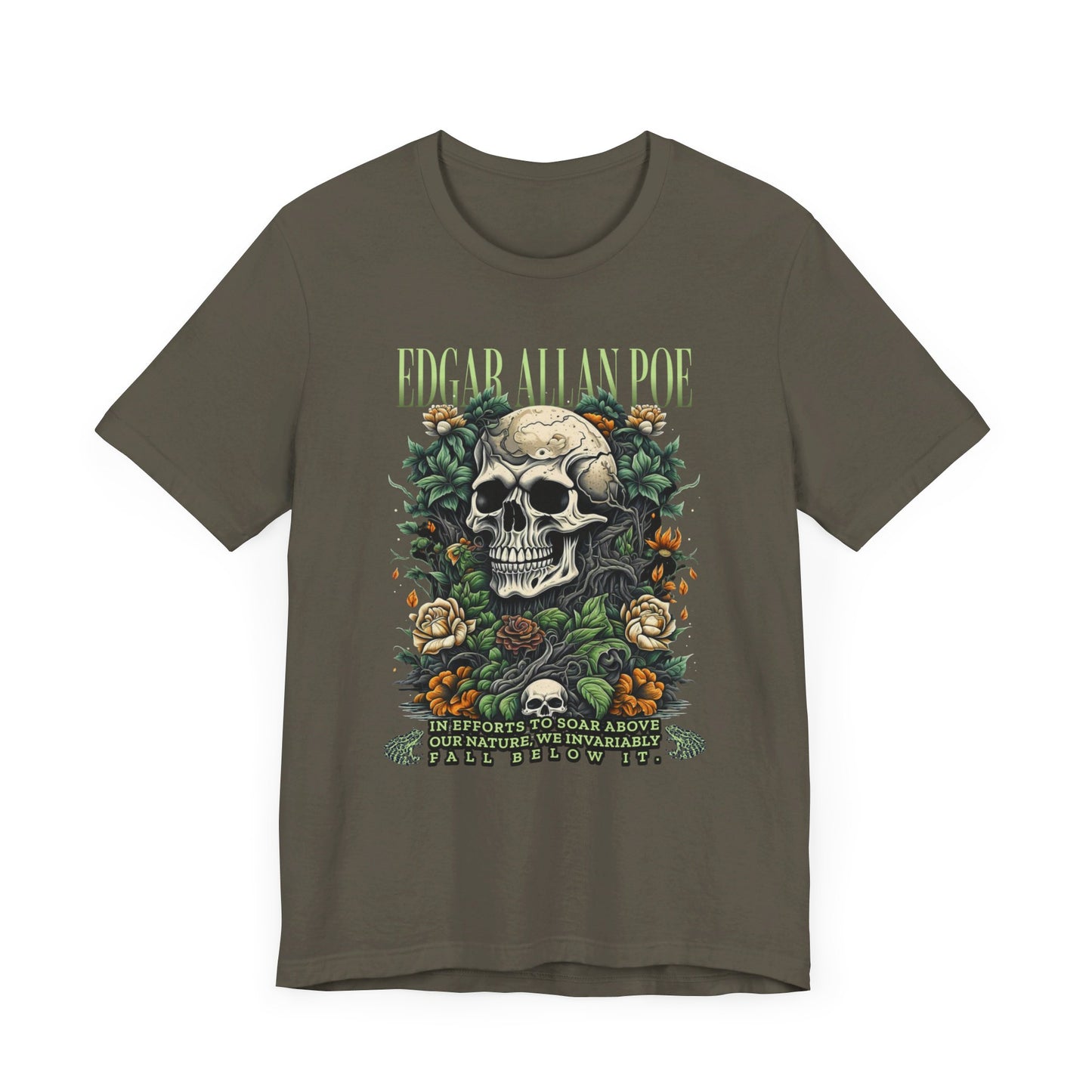 Edgar Allan Poe, Fairycore Night Garden T-Shirt, Book Lover Tee, Haunting Gothic Gift, Light, Dark Academia, Literary Poetry Bookclub Shirt T-Shirt Printify