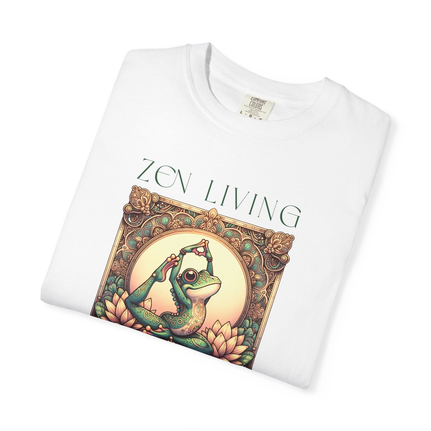 Green Yoga Frog Zen Living Unisex T-Shirt, Casual Wear, Highlander Fan Gift, T-Shirt Printify