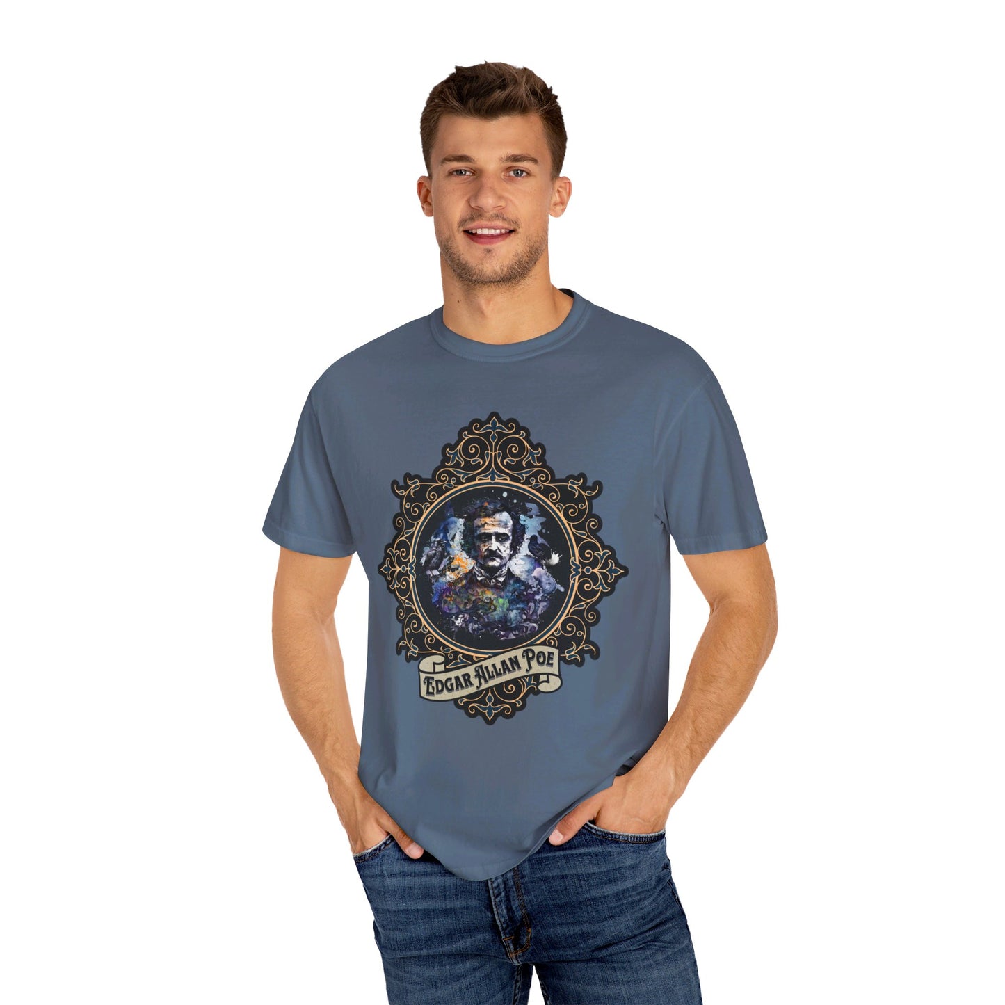 Edgar Allan Poe Shirt, Poet, Poetry Lover Tee, Book, Reading Lover Shirt, Halloween, Gothic, Light Academia Gifts, Comfort Colours TShirt T-Shirt Printify