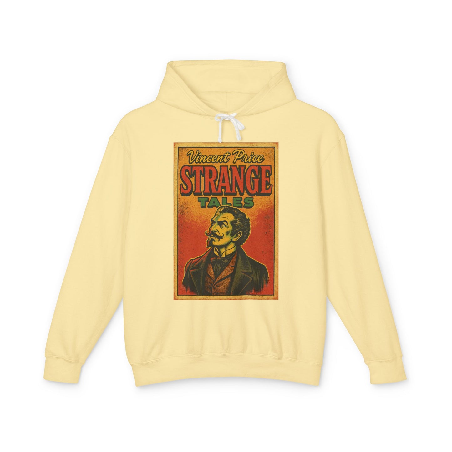 Vincent Price Vintage Strange Tales Hoodie, Unisex Lightweight Sweatshirt, Retro Graphic Outerwear, Gift for Readers, Fall Fashion Hoodie Printify S Butter