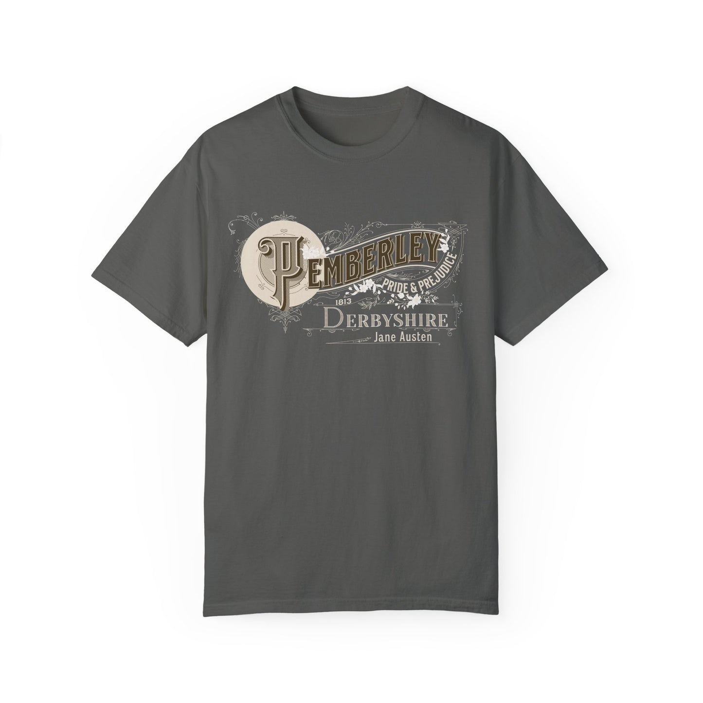 Pemberley TShirt Jane Austen Shirt Pride And Prejudice Gift For Jane Austen Fan Bookish Bookclub Gift Pemberly Derbyshire Fitzwilliam Darcy T-Shirt Printify Pepper S