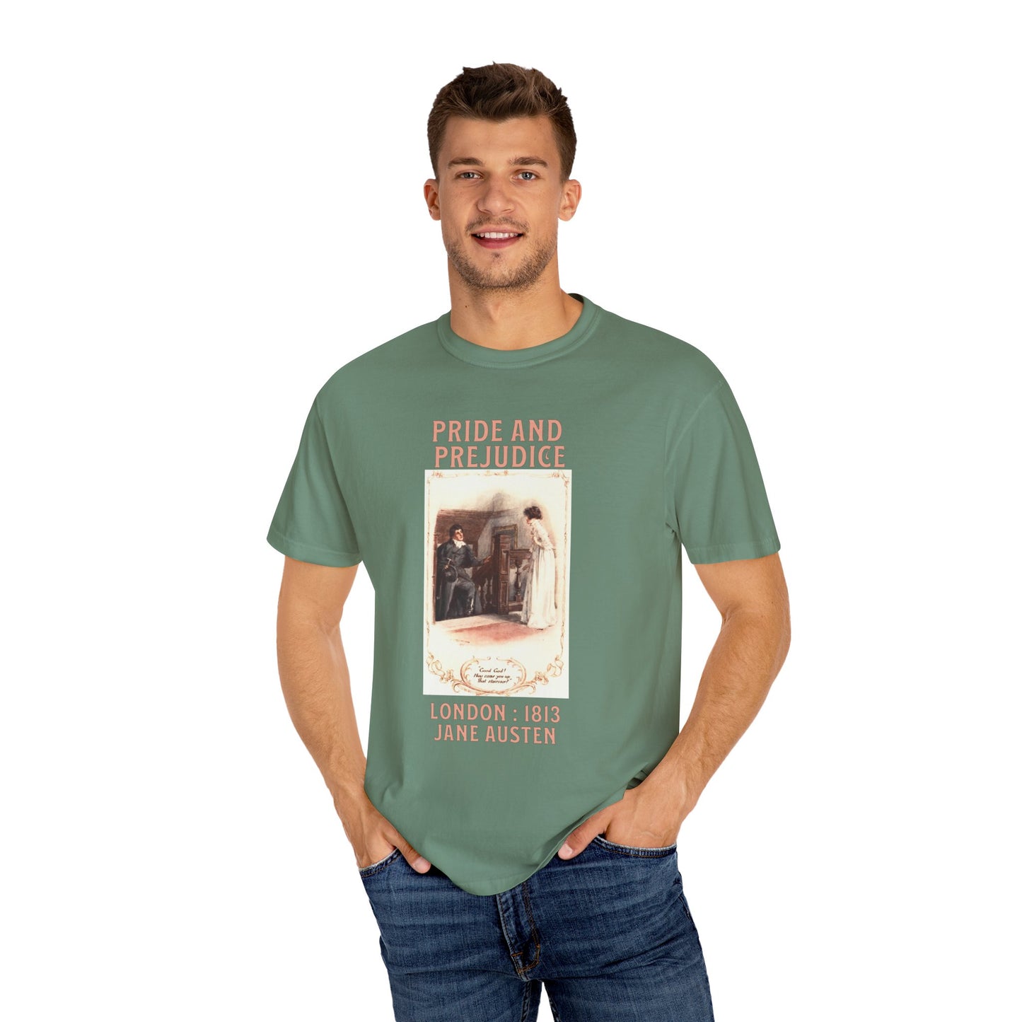 Jane Austen Comfort Colors TShirt, Pride & Prejudice Historical Romance, Bookish Literary Jane Austen Fan Art, Gift for Her Bookclub Tee T-Shirt Printify