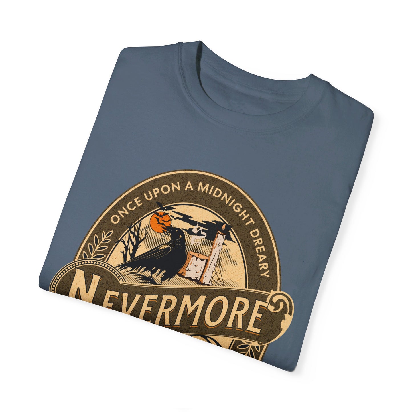 Edgar Allan Poe Shirt, Nevermore The Raven Tee, Book, Reading Lover Shirt, Halloween, Gothic, Light Academia Gifts, Comfort Colours TShirt T-Shirt Printify