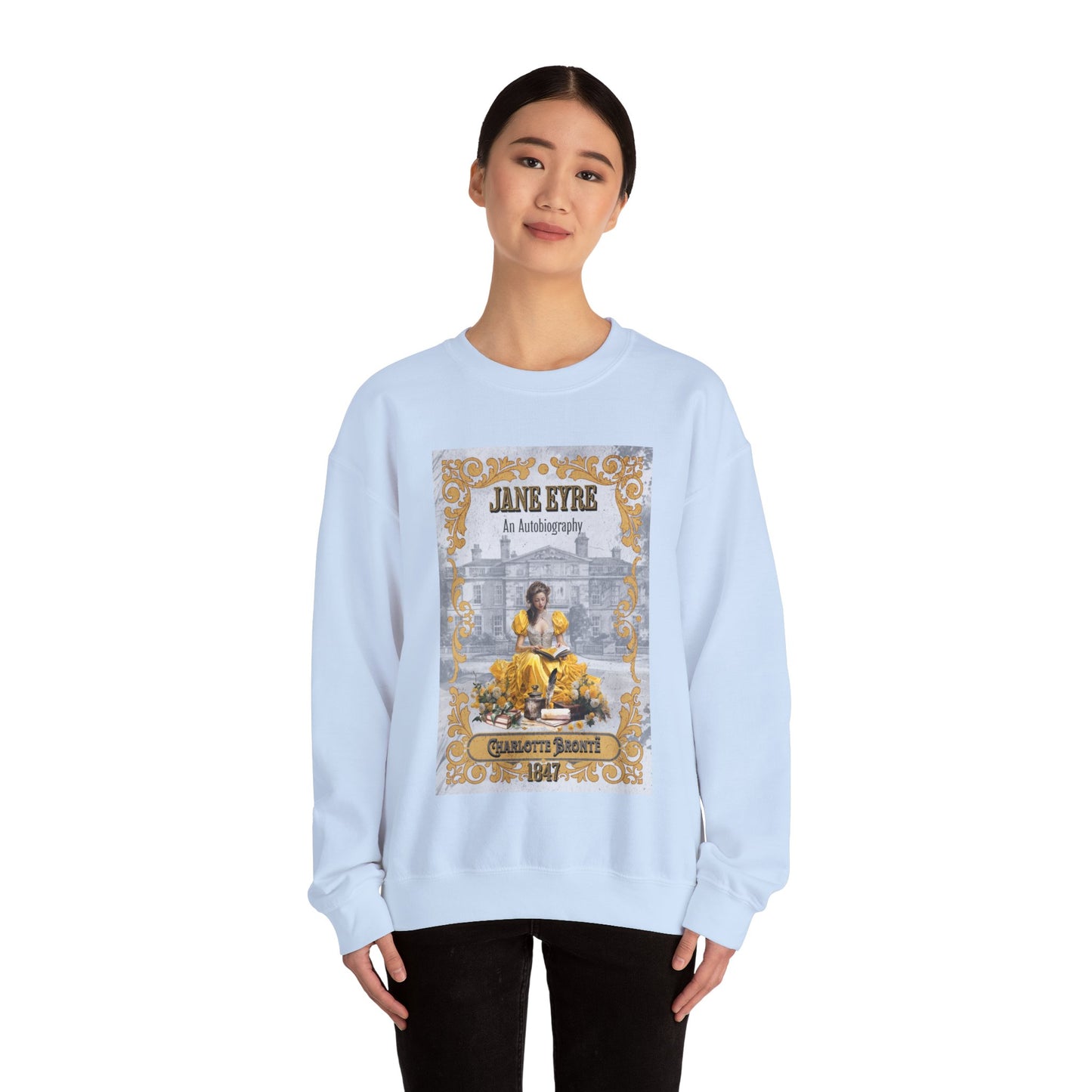 Jane Eyre Sweatshirt, Charlotte Brontë Historical Romance Sweater, Bookish Literary Brontë Sisters Fan Art Gift, Gift for Her, Readers, Sweatshirt Printify