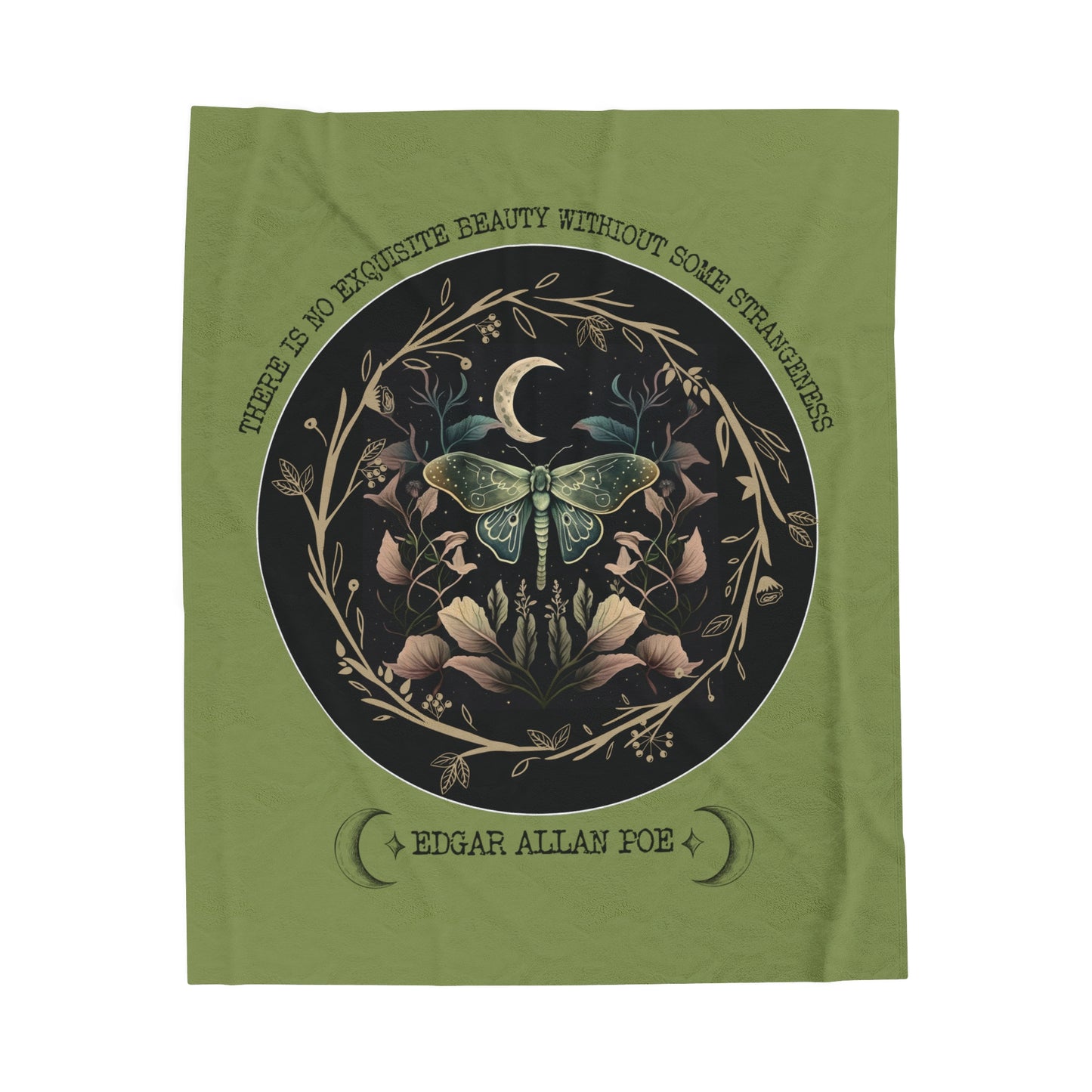 Edgar Allan Poe, Fairycore Nightgarden Throw Blanket, Book Lover Reading Blanket, Gothic Light, Dark Academia, Horror Movie Watching Blanket All Over Prints Printify 50" × 60"