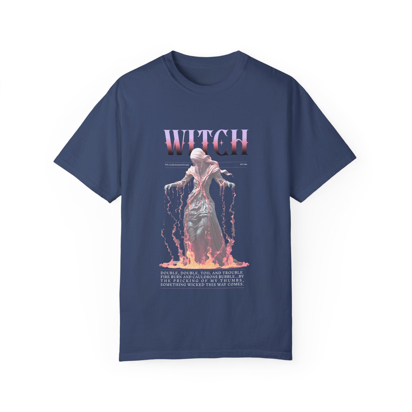 Witchy Vibes Unisex T-Shirt Shakespeare Fan Shirt MacBeth Witches Gothic Dark Literature Lover Gift Dark Academia Renfaire Festival Shirt T-Shirt Printify China Blue S