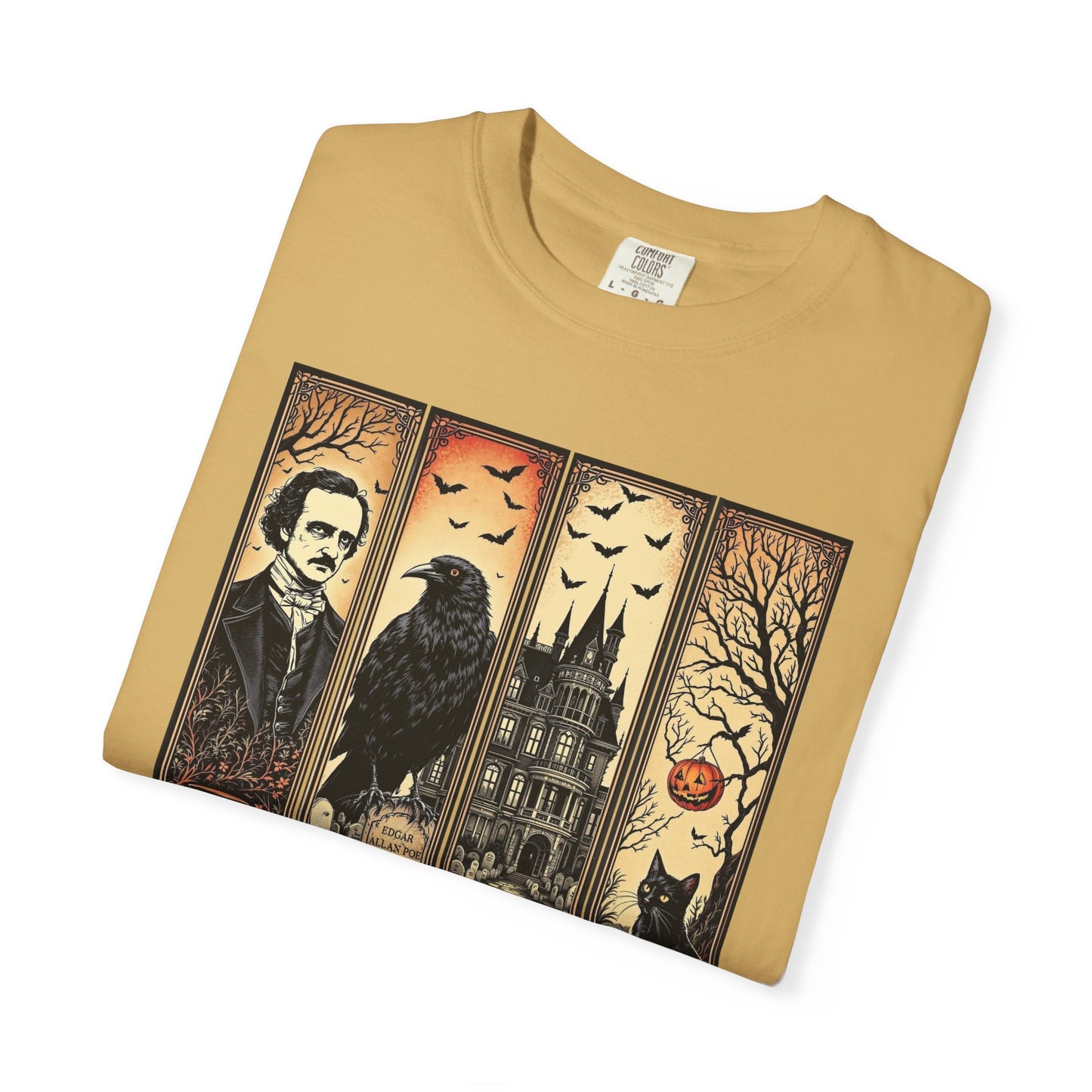 Edgar Allan Poe T-Shirt Gothic Graphic Tee The Raven Nevermore Quote Horror Literature Shirt Dark Academia Aesthetic Halloween Party Gift T-Shirt Printify