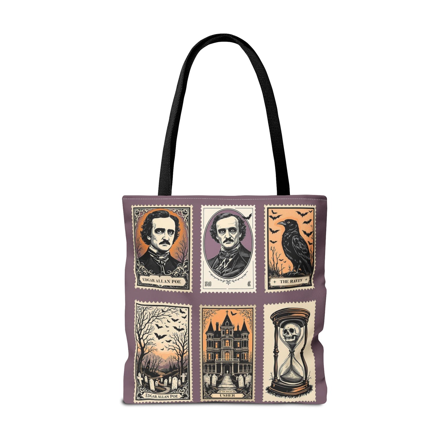 Edgar Allan Poe Tote Bag Gothic Literary Gift for Book Lover Dark Academia Macabre Accessory Halloween Tote Fall School Bag for Poetember Bags Printify