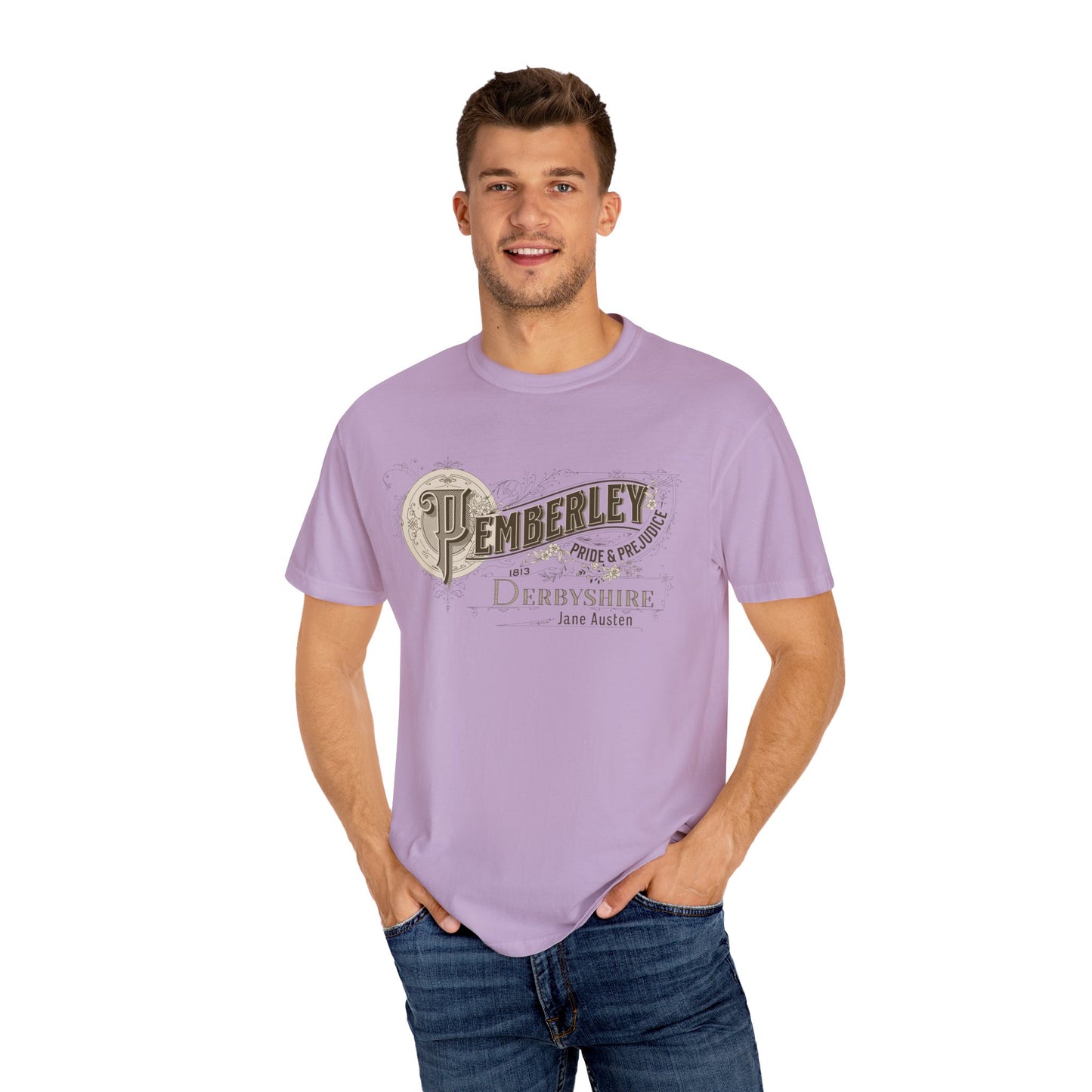 Pemberley TShirt Jane Austen Shirt Pride And Prejudice Gift For Jane Austen Fan Bookish Bookclub Gift Pemberly Derbyshire Fitzwilliam Darcy T-Shirt Printify