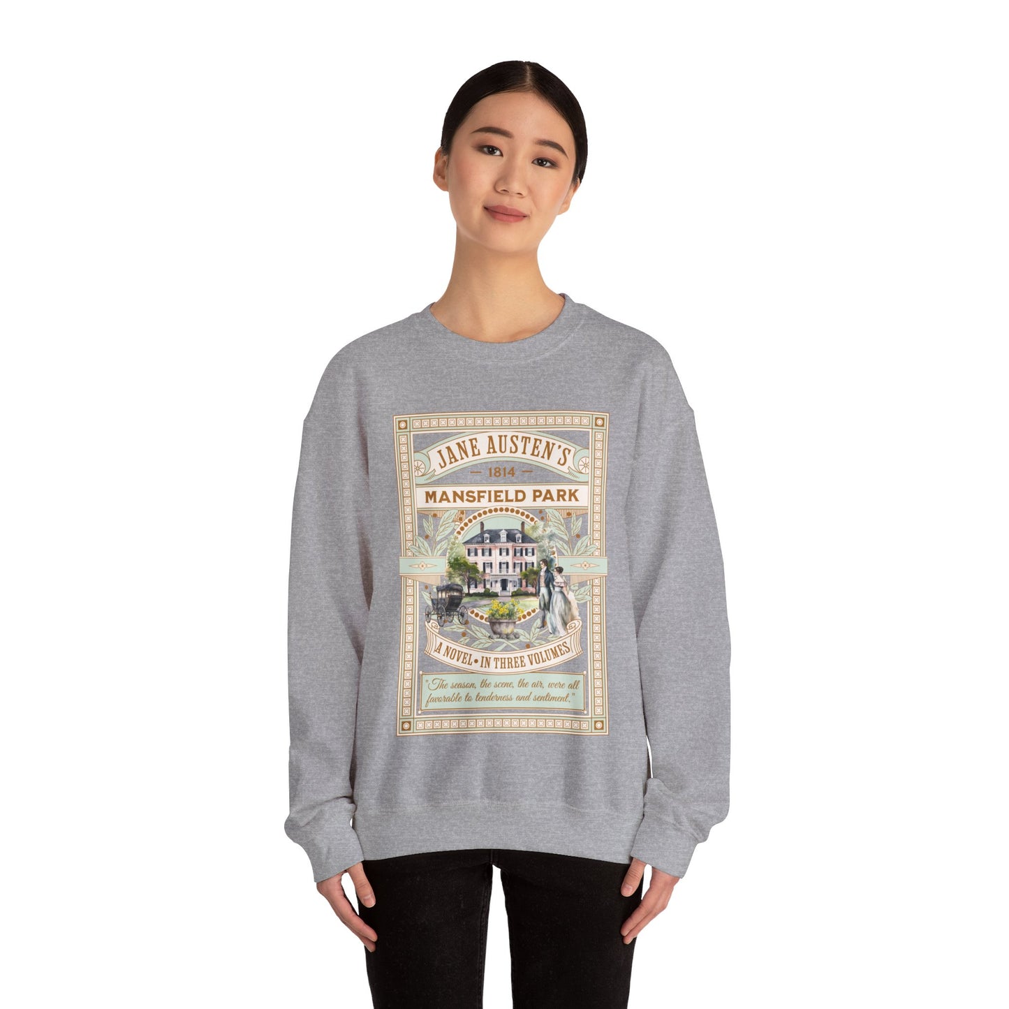 Jane Austen Sweatshirt, Mansfield Park Historical Romance Sweater, Bookish Literary Jane Austen Fan Art Gift, Gift for Her, Readers, Sweatshirt Printify