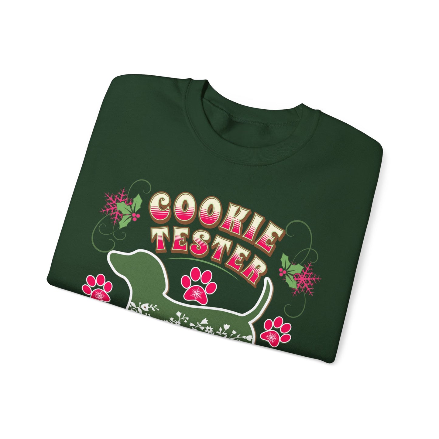 Christmas Dachshund Lover Baking Sweatshirt, Doxie Cookie Tester XMas T-Shirt, Dog Lover Shirt, Matching Family Christmas Cookie Baking Gift Sweatshirt Printify