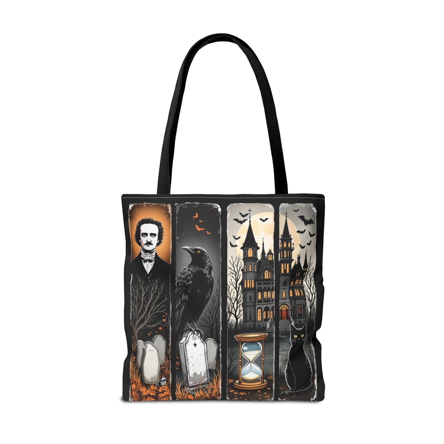 Edgar Allan Poe Tote Bag Gothic Literary Gift for Book Lover Dark Academia Macabre Accessory Halloween Tote Fall School Bag for Poetember Bags Printify