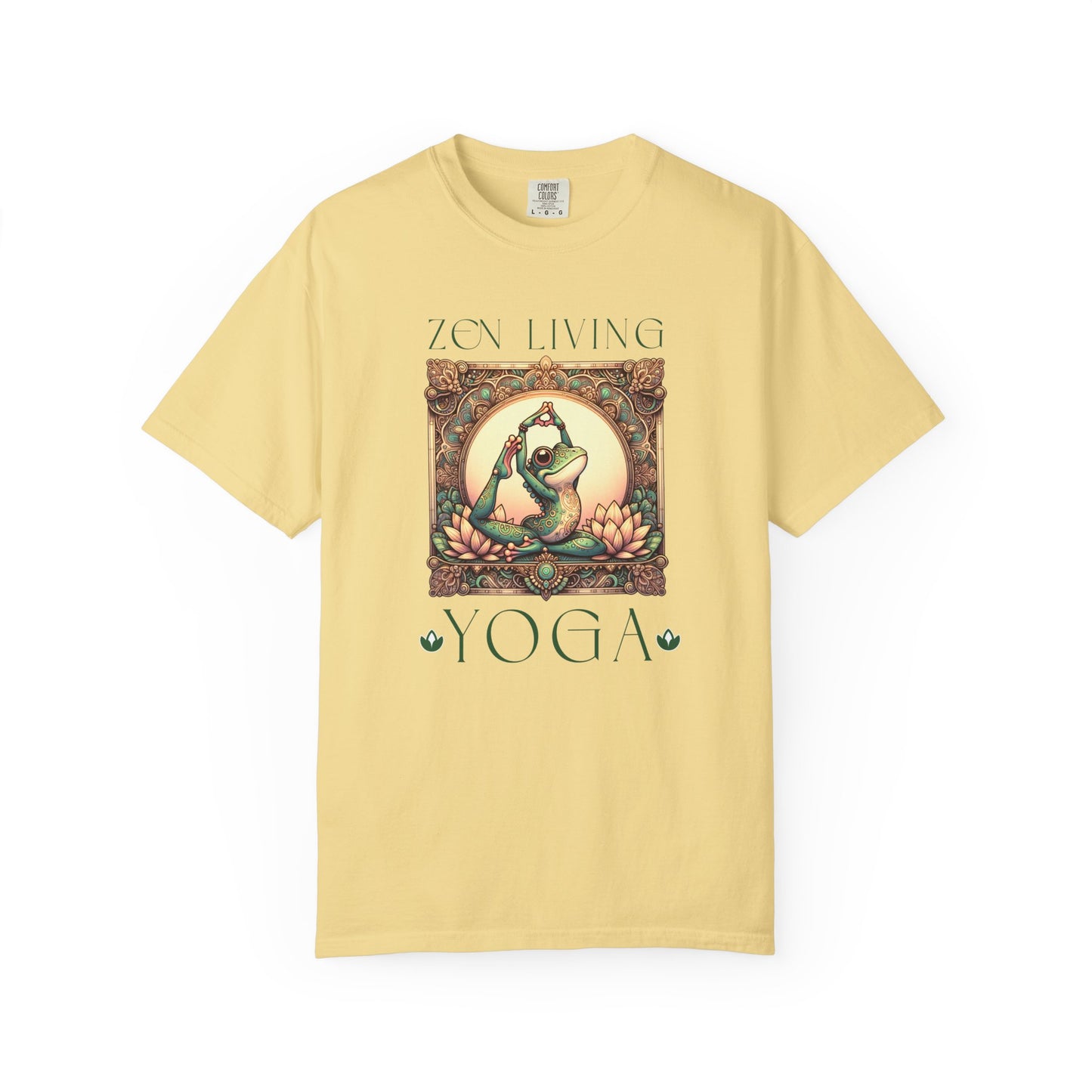 Green Yoga Frog Zen Living Unisex T-Shirt, Casual Wear, Highlander Fan Gift, T-Shirt Printify Butter S