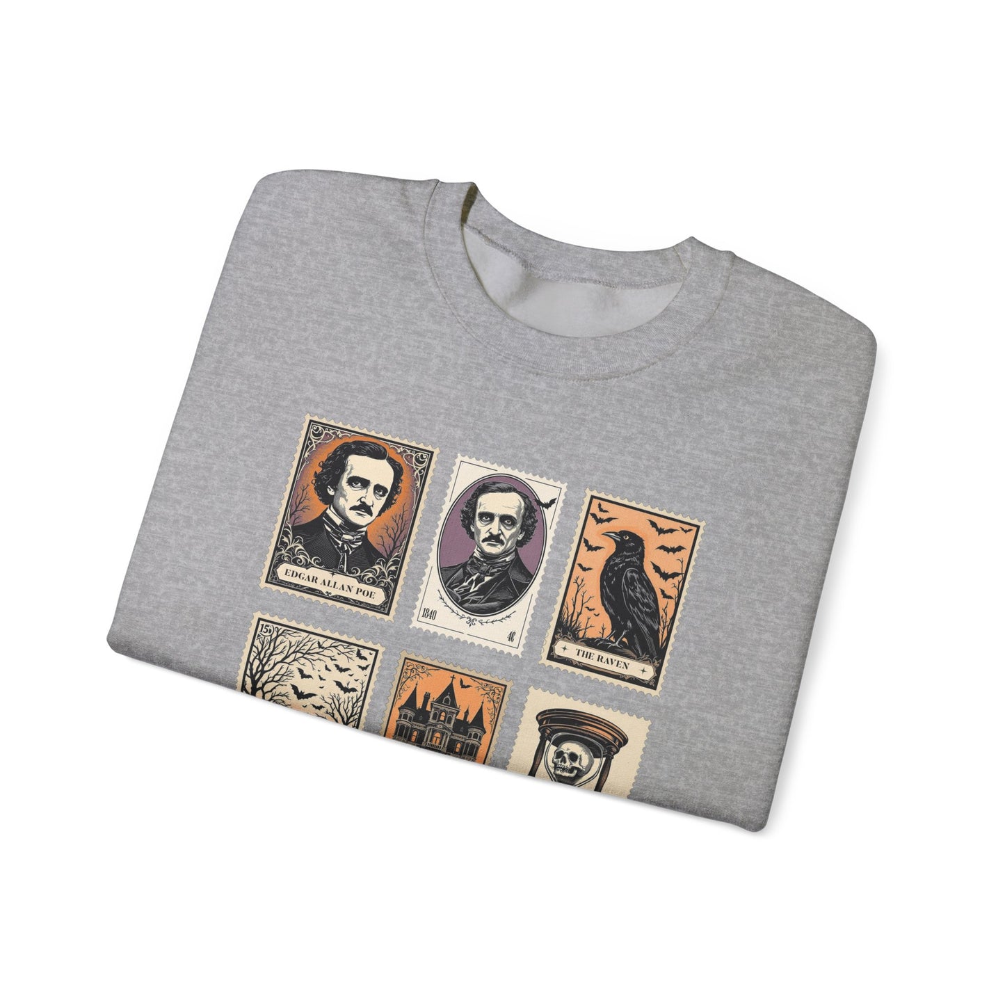 Edgar Allan Poe Sweatshirt The Raven Nevermore Gothic Horror Sweater Dark Academia Macabre Halloween Gift for Book Lovers Birthday Christmas