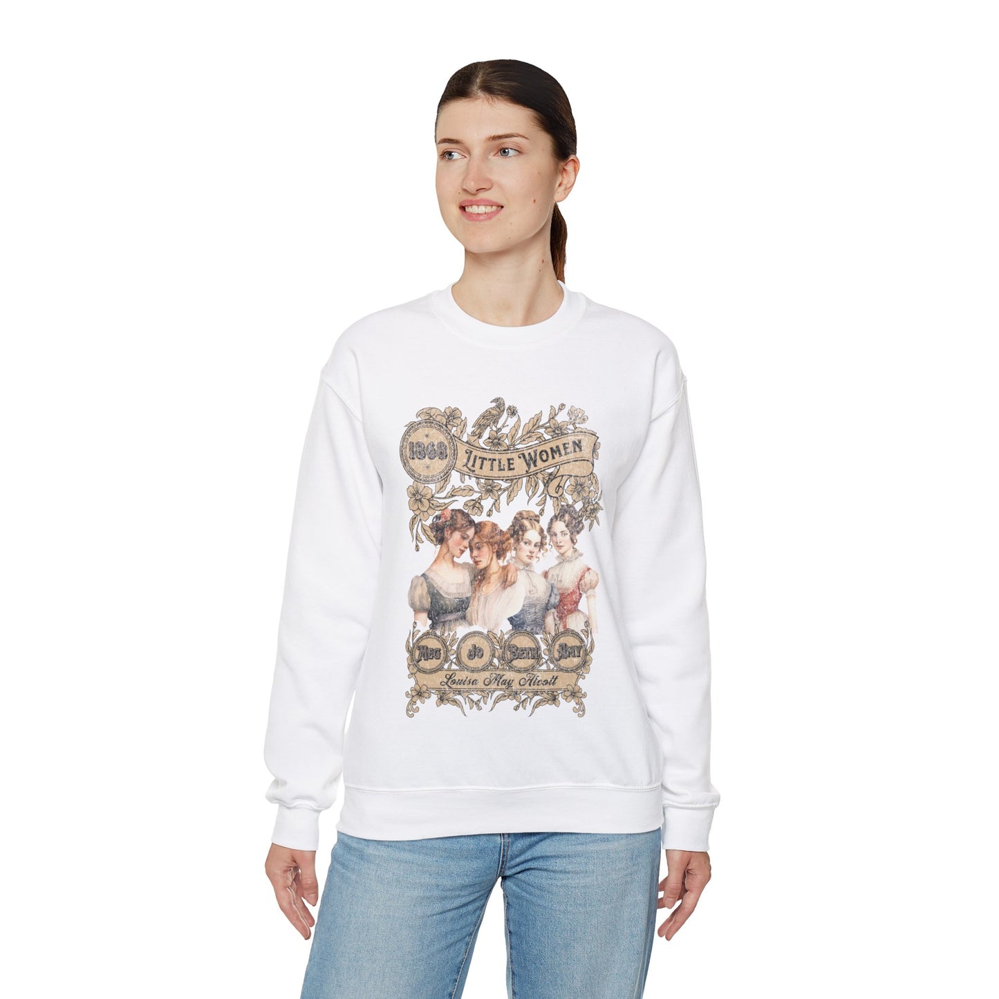 Little Women Sweatshirt, Louisa May Alcott Historical Romance Sweater, Bookish Literary Fan Art Gift, Gift for Her, Bookclub Crewneck Shirt Sweatshirt Printify