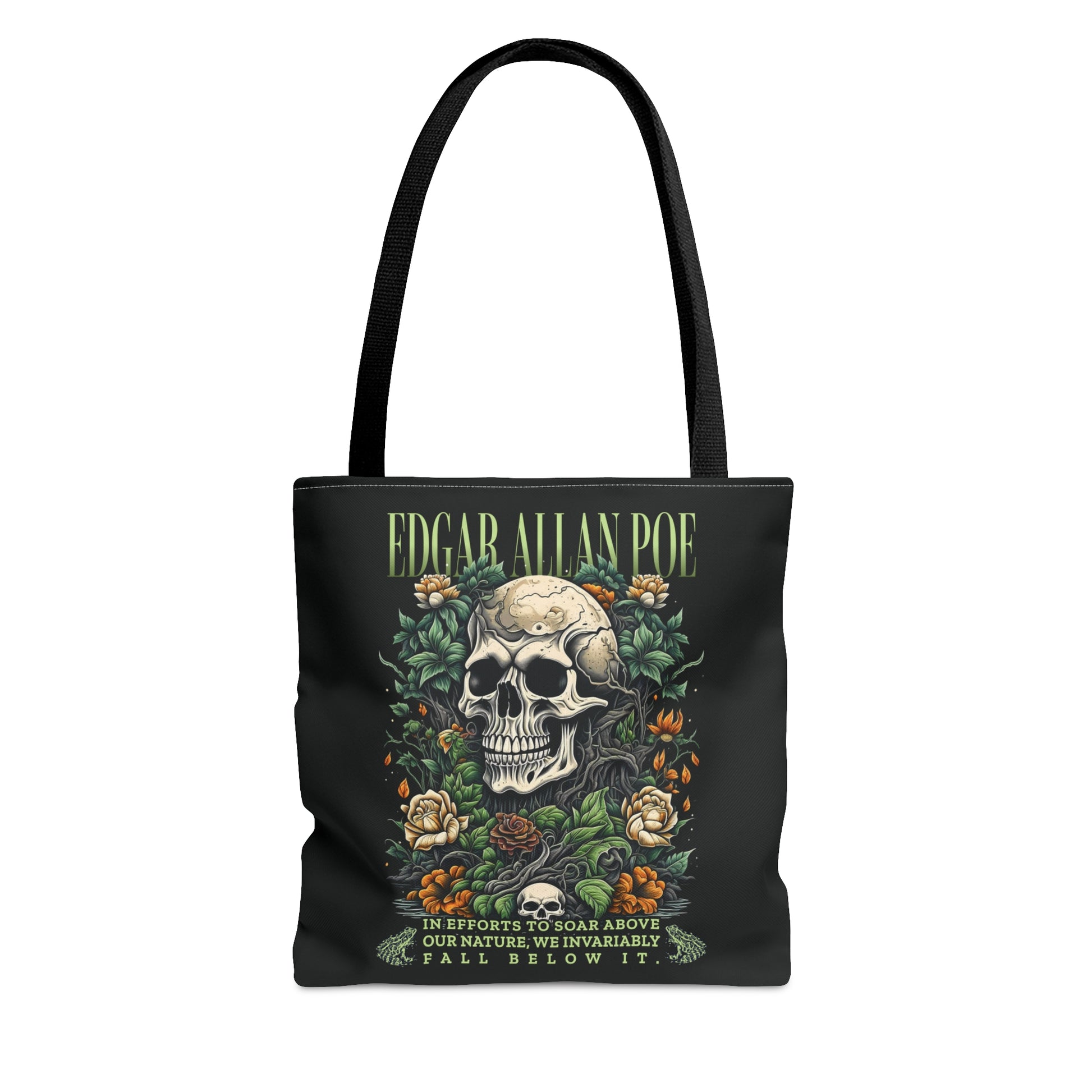 Edgar Allan Poe Tote Bag, Vintage Gothic, Grunge Shoulder Bag, Book, Library, Grocery, Travel Bag, Dark Academia, Bookish, Bookclub Gift, Bags Printify Small