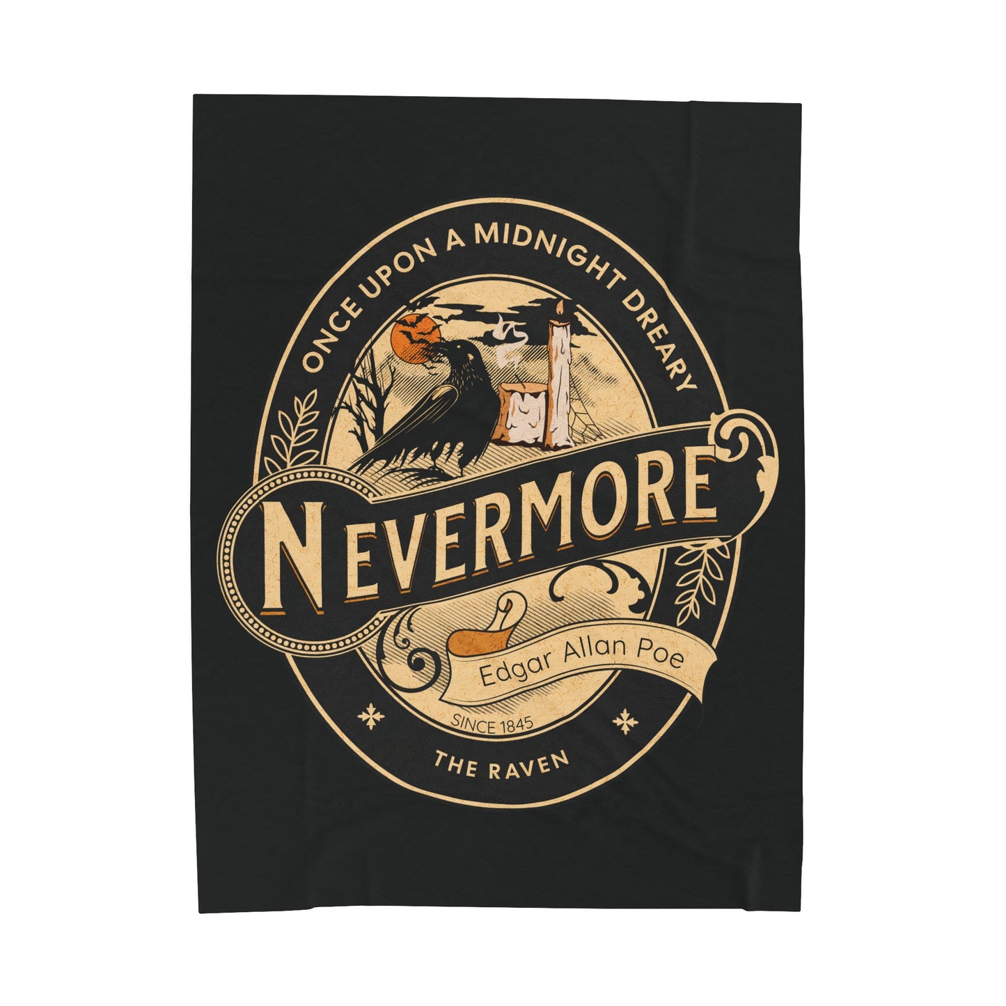 Edgar Allan Poe, Nevermore The Raven Throw Blanket, Book Lover Reading Soft Blanket, Gothic Dark Academia, Horror Movie Watching Plush Throw All Over Prints Printify 60" × 80"