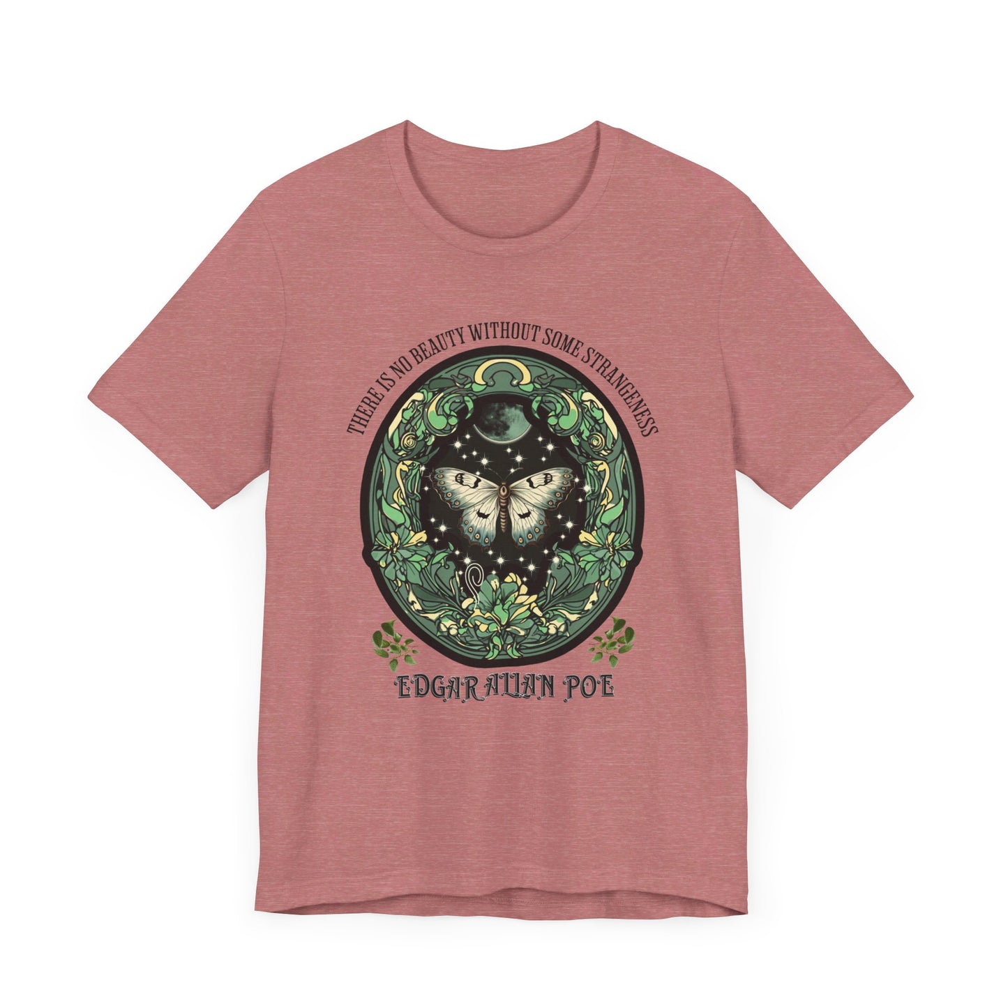 Edgar Allan Poe, Fairycore Night Garden T-Shirt, Book Lover Tee, Haunting Gothic Gift, Light, Dark Academia, Literary Poetry Bookclub Shirt T-Shirt Printify