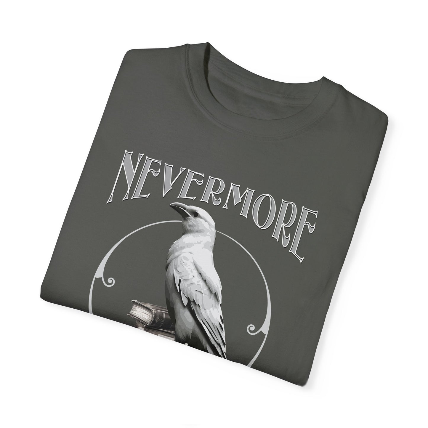 Edgar Allan Poe The White Raven Unisex Garment-Dyed T-shirt T-Shirt Printify