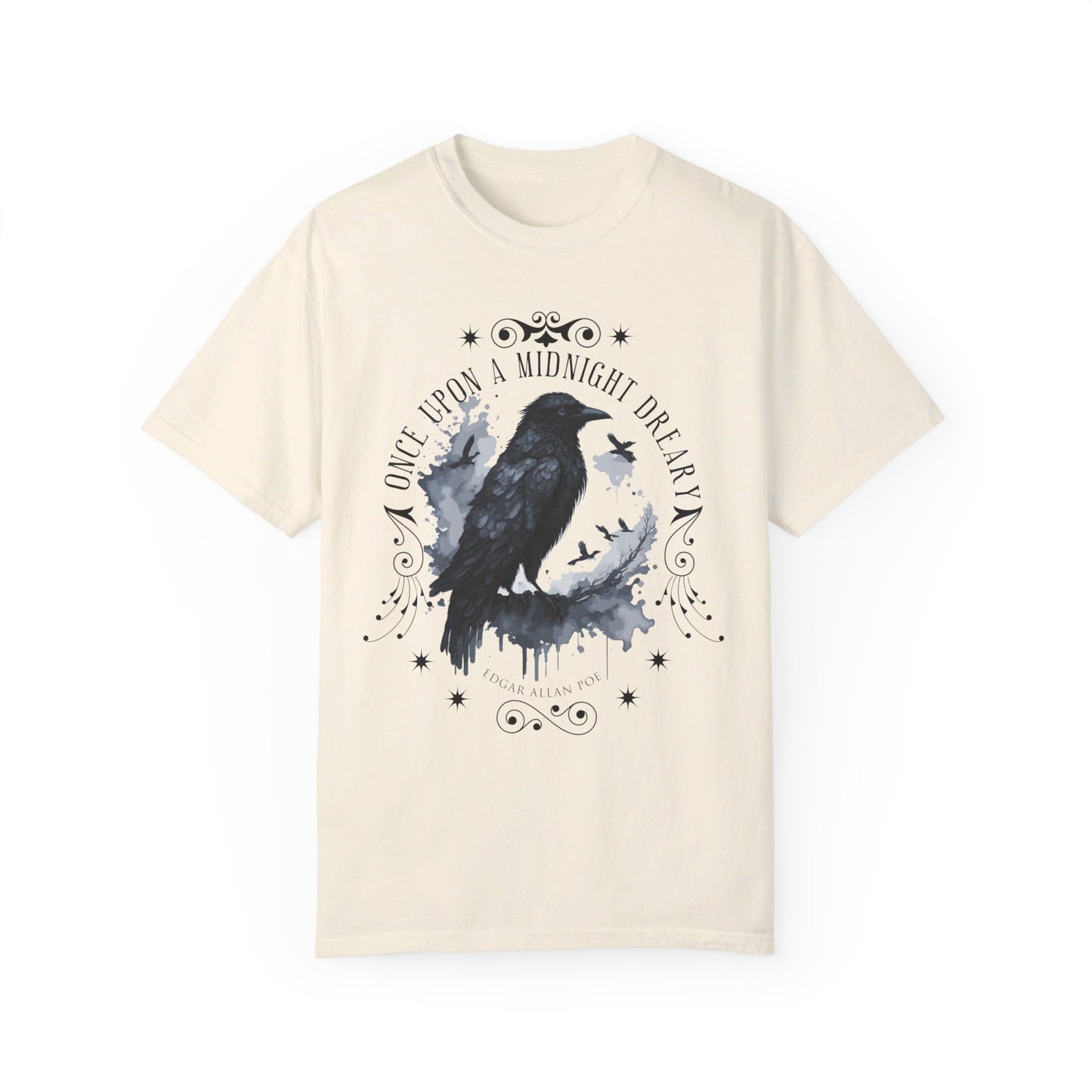 Edgar Allan Poe Shirt, The Raven Nevermore Poet, Poetry Lover Tee, Book, Reading Lover Shirt, Gothic, Light Academia Gifts, Comfort Colours T-Shirt Printify Ivory S