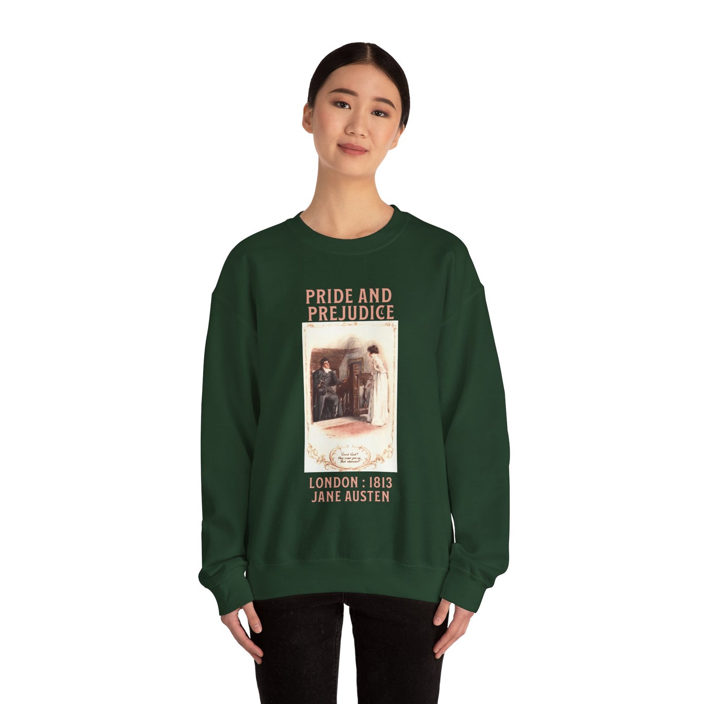Jane Austen Sweatshirt, Pride & Prejudice Historical Romance Sweater, Bookish Literary Jane Austen Fan Art, Gift for Her, Bookclub Shirt Sweatshirt Printify