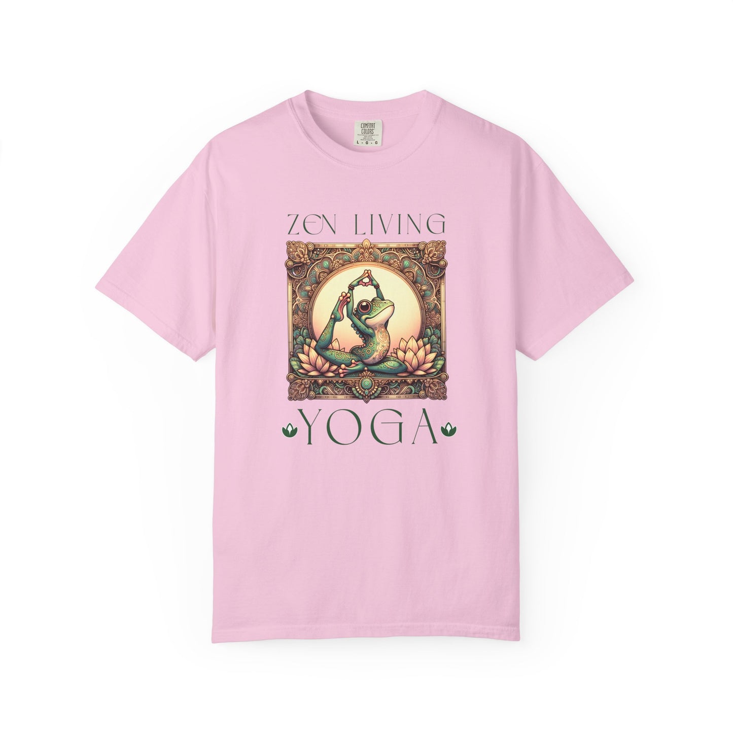 Green Yoga Frog Zen Living Unisex T-Shirt, Casual Wear, Highlander Fan Gift, T-Shirt Printify Blossom S