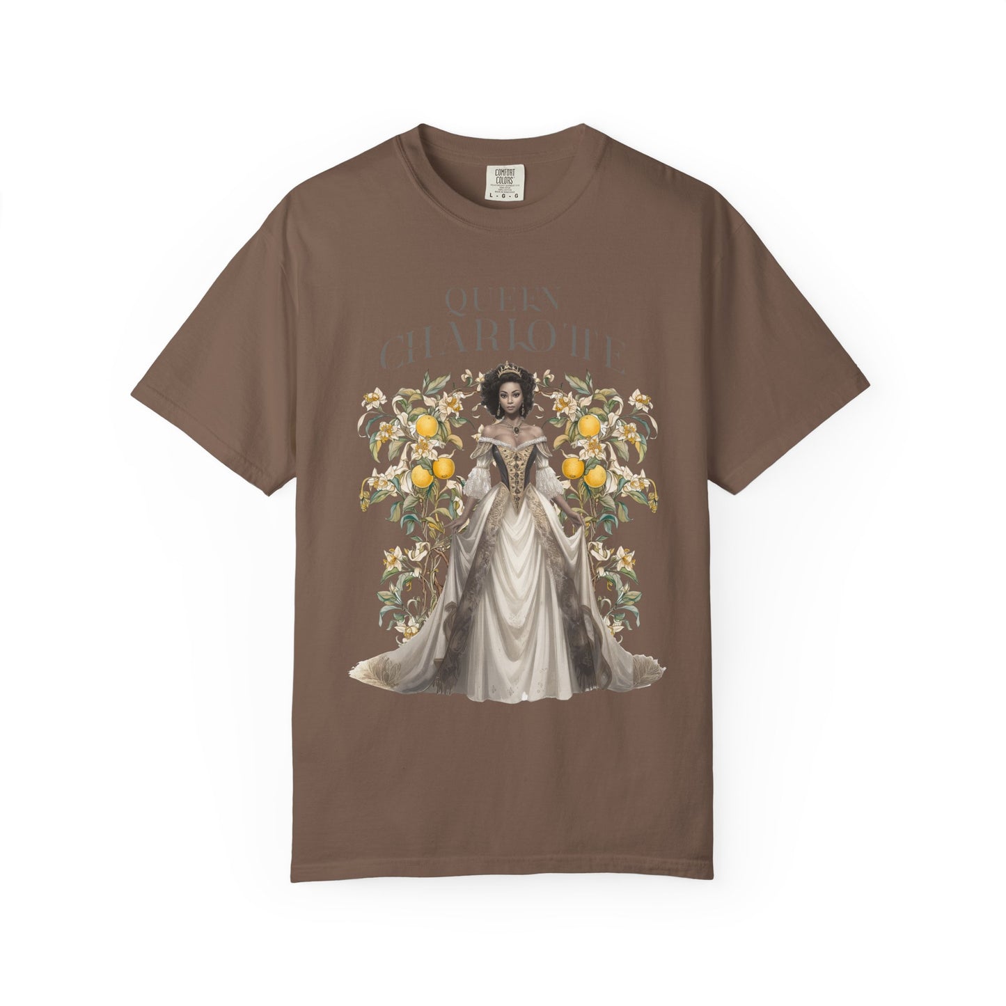 Queen Charlotte T-Shirt Literary Regency Period Tee Historical Drama Series Watching Spilling The Tea Theme Gift for Her Birthday Christmas T-Shirt Printify Espresso S