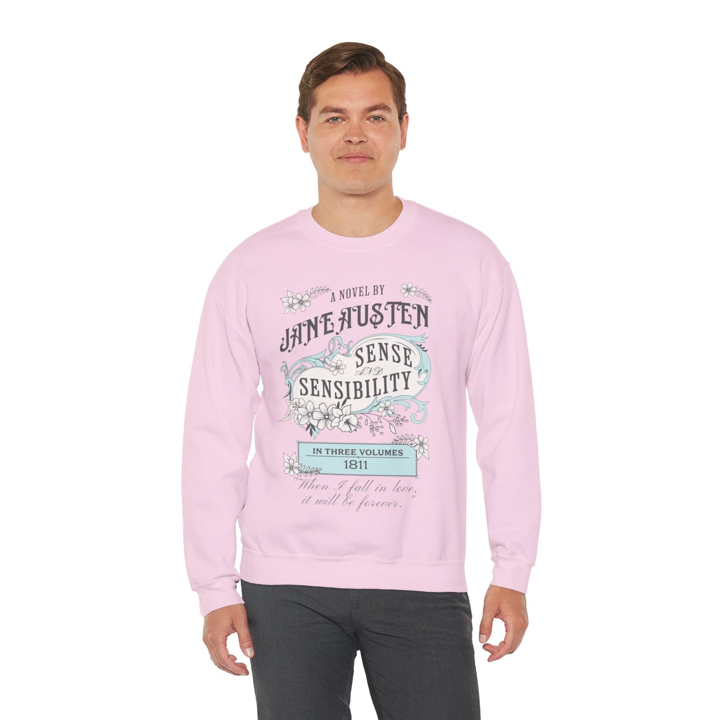 Jane Austen Sweatshirt, Sense & Sensibility Historical Romance Sweater, Bookish Literary Jane Austen Fan Art Gift, Gift for Her, Readers, Sweatshirt Printify