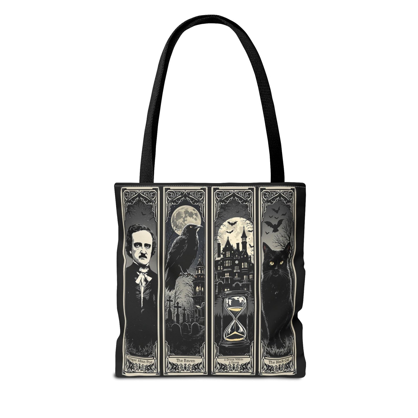 Edgar Allan Poe Tote Bag Gothic Literary Gift for Book Lover Dark Academia Macabre Accessory Halloween Tote Fall School Bag for Poetember Bags Printify