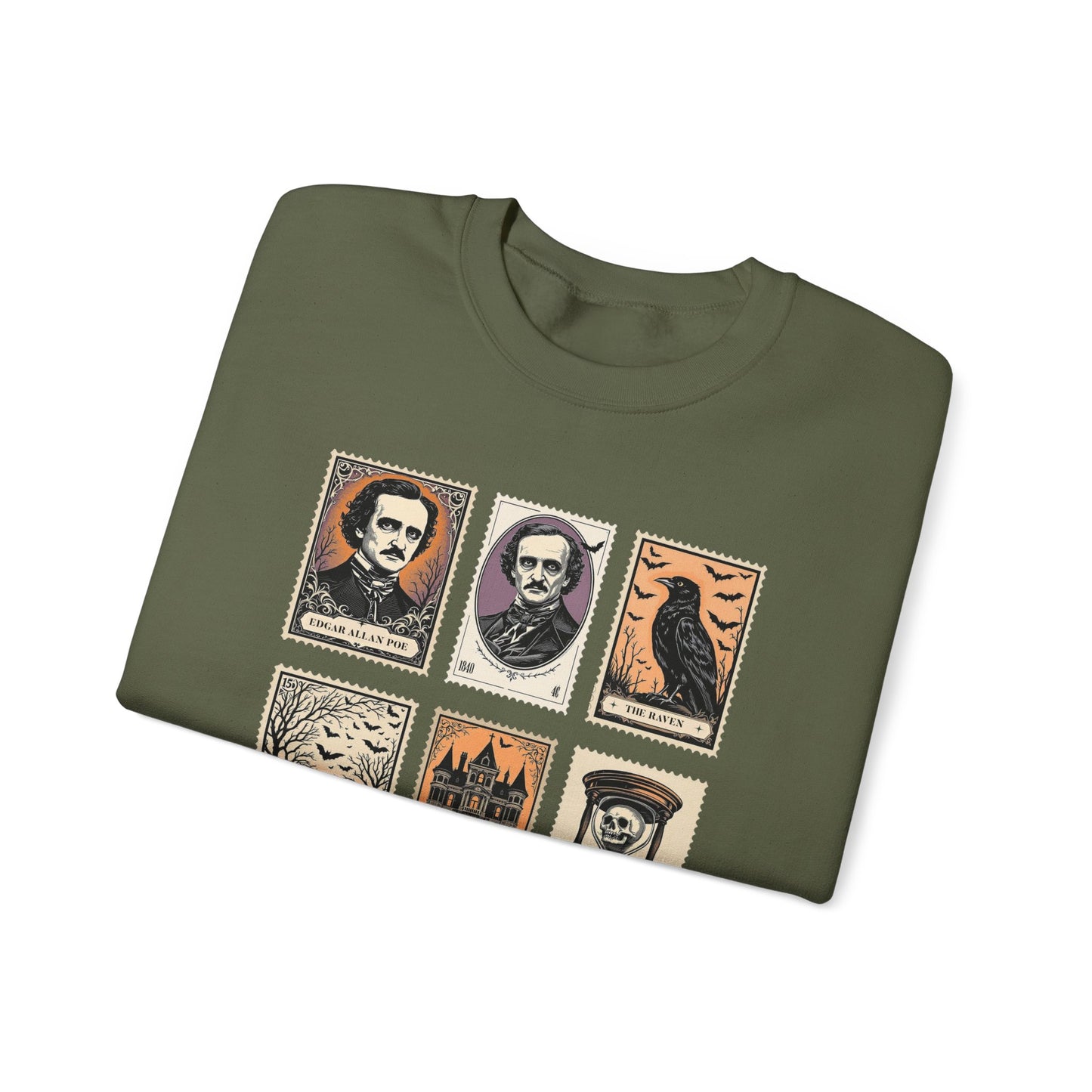 Edgar Allan Poe Sweatshirt The Raven Nevermore Gothic Horror Sweater Dark Academia Macabre Halloween Gift for Book Lovers Birthday Christmas