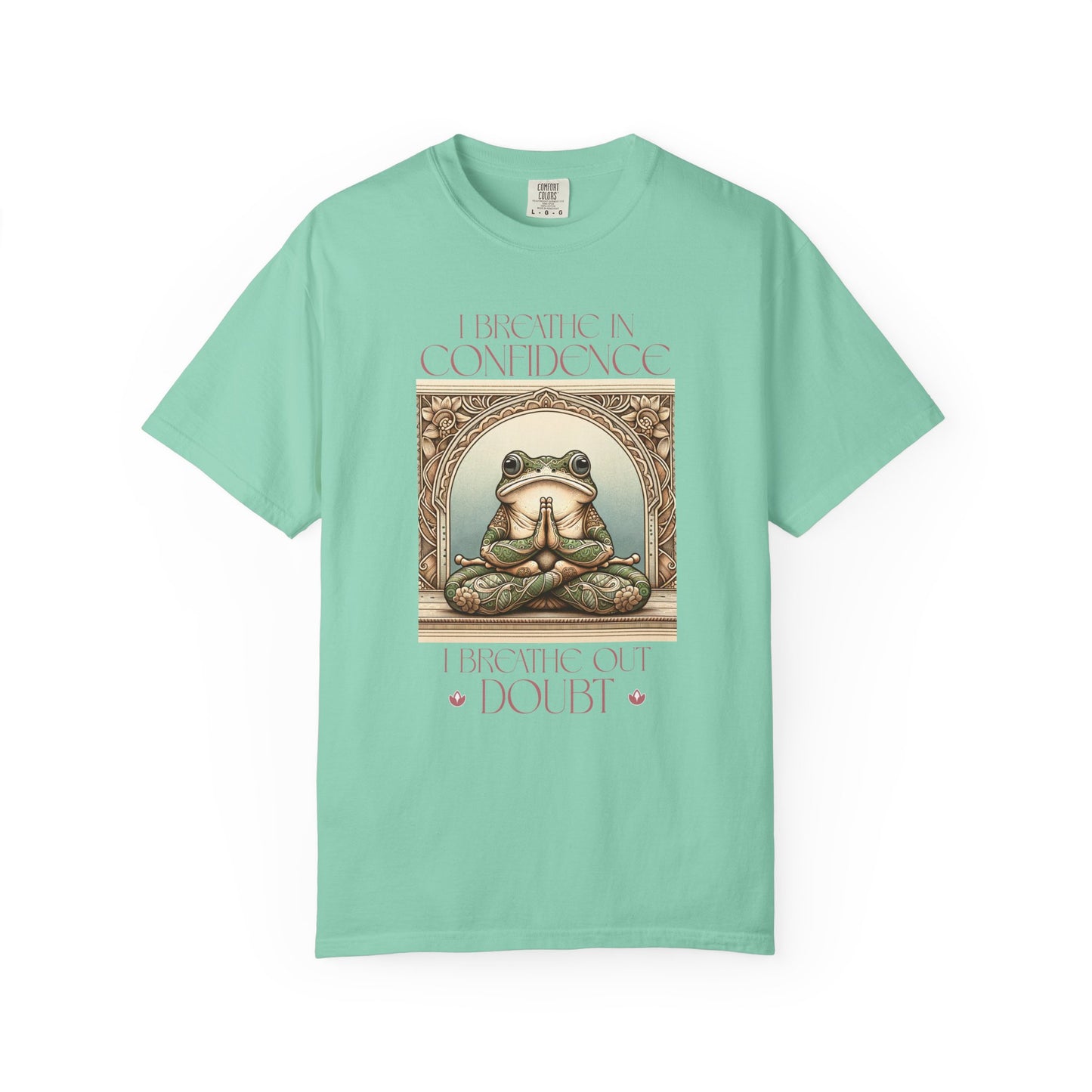 Pink Yoga Frog Shirt I Breathe In Confidence And I Breathe Out Doubt Unisex T-Shirt, Casual Wear, Highlander Fan Gift, T-Shirt Printify Island Reef S